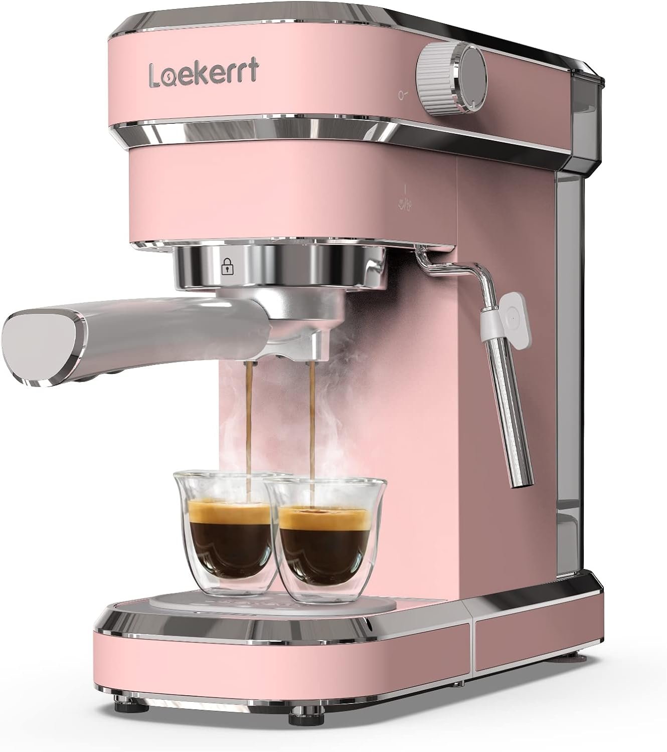 Laekerrt Professional Espresso Machine 20 Bar, Espresso Maker with Milk Frother Steam Wand, Stainless Steel Home Coffee Machines for Cappuccino and Latte, Gift for Women Wife Daughter or Mom, Pink Laekerrt Professional Espresso Machine 20 Bar, Espresso Maker with Milk Frother Steam Wand, Stainless Steel Home Coffee Machines for Cappuccino and Latte, Gift for Women Wife Daughter or Mom, Pink