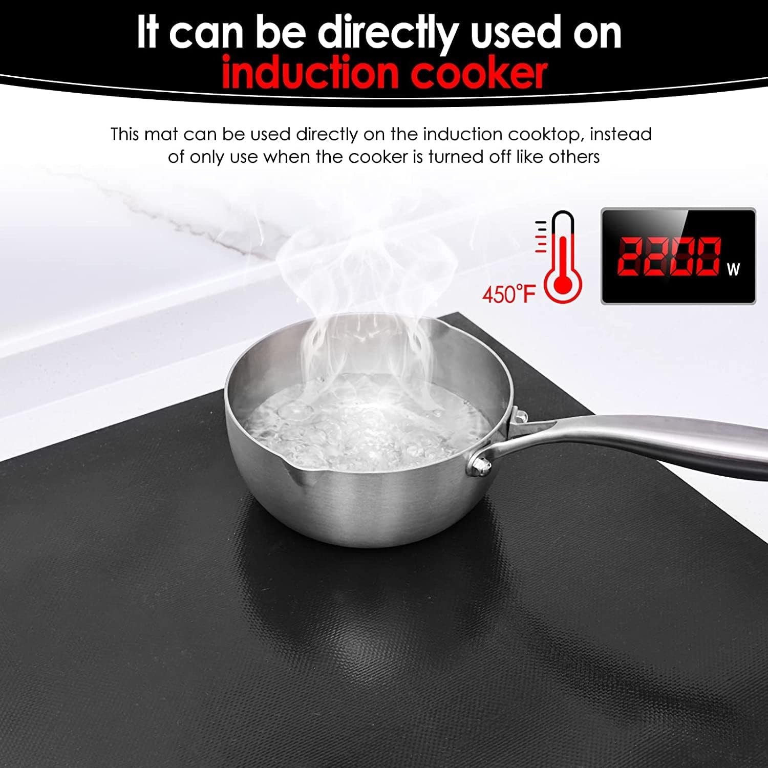 Large Induction Cooktop Protector Mat, (Magnetic) Electric Stove Burner Covers Anti-strikeAnti-scratch as Glass Top Stove Cover,Silicone Induction Cooktop Mat for Electric Stove Top By KitchenRaku