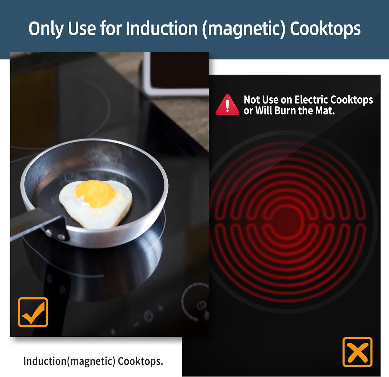Large Silicone Induction Cooktop Protector Mat, 21.2 In x 35.4 In Induction Stove Top Protector Magnetic Electric Stove Burner Covers Anti-Scratch Anti-Strike Black And White