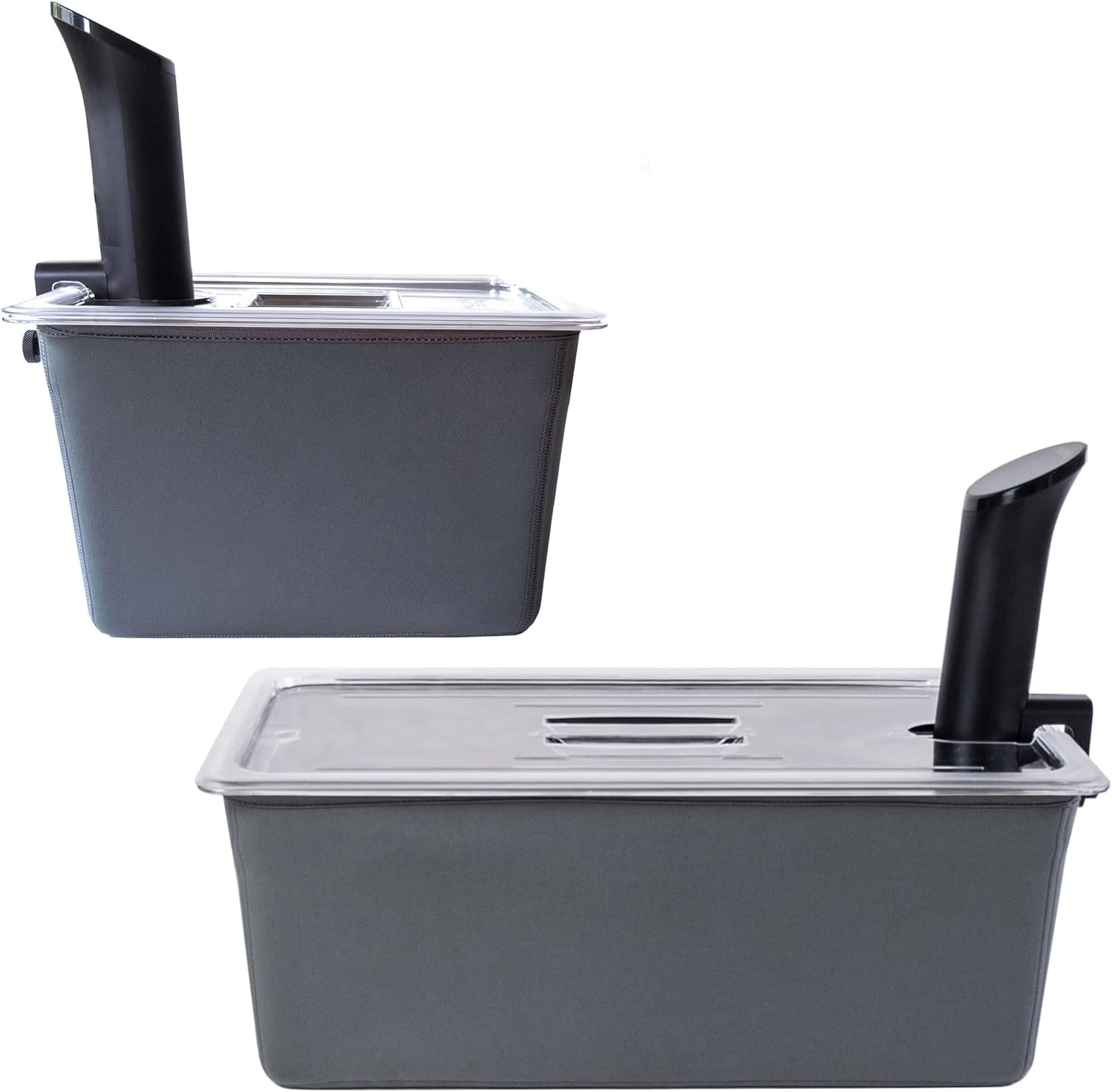 Large Sous Vide Container with Lid and Insulating Sleeve | Sous Vide Accessories | Compatible with Anova, Anova Nano, Joule, Instant Pot, Sous Vide Cookers (26 QT)