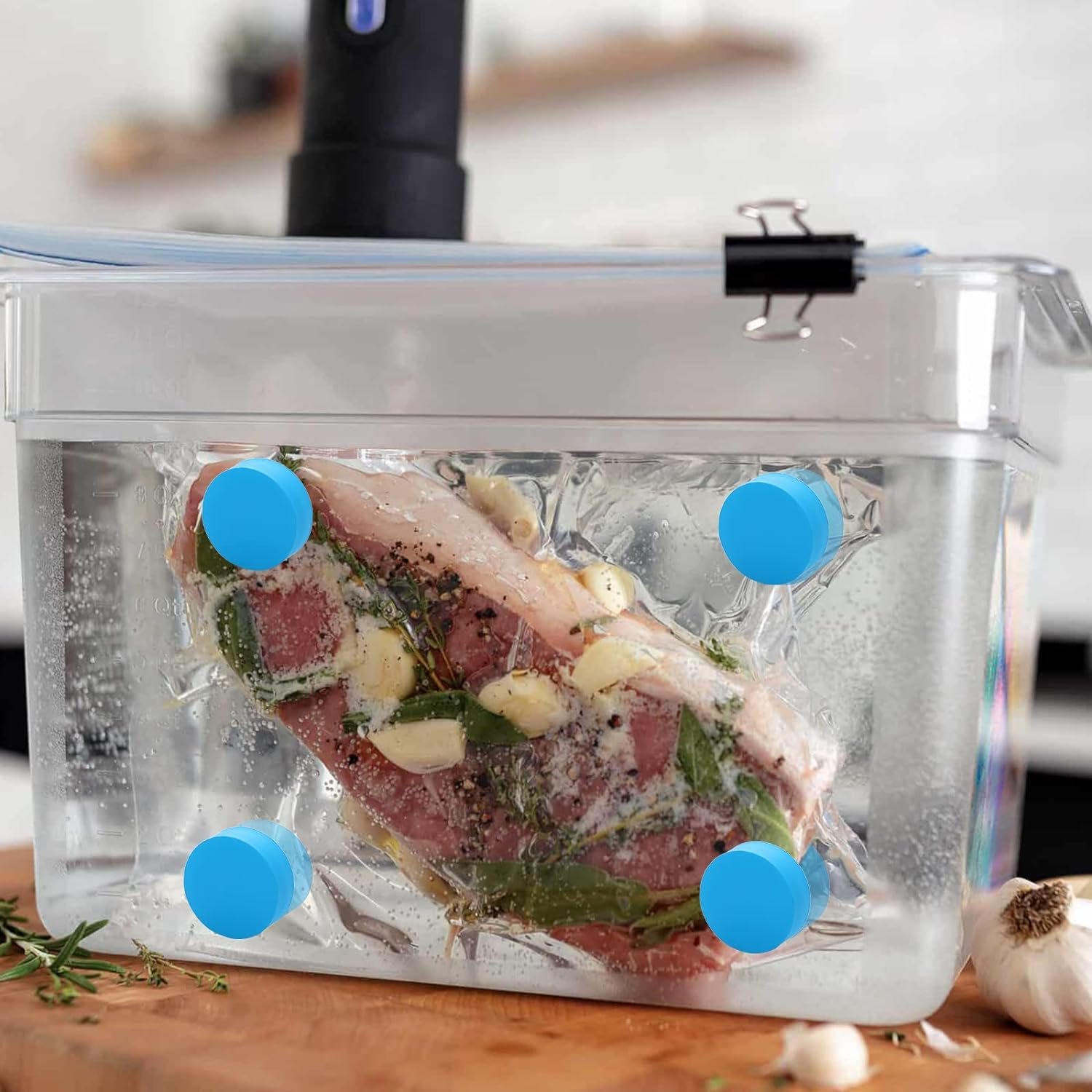 Lawei 10 Pack Sous Vide Magnets, Silicone Sous Vide Weighted Magnets to Keep Bags Submerged and in Place, Silicone Coated Sous Vide Magnets, Alternative to Weights, Balls, Clips and Racks