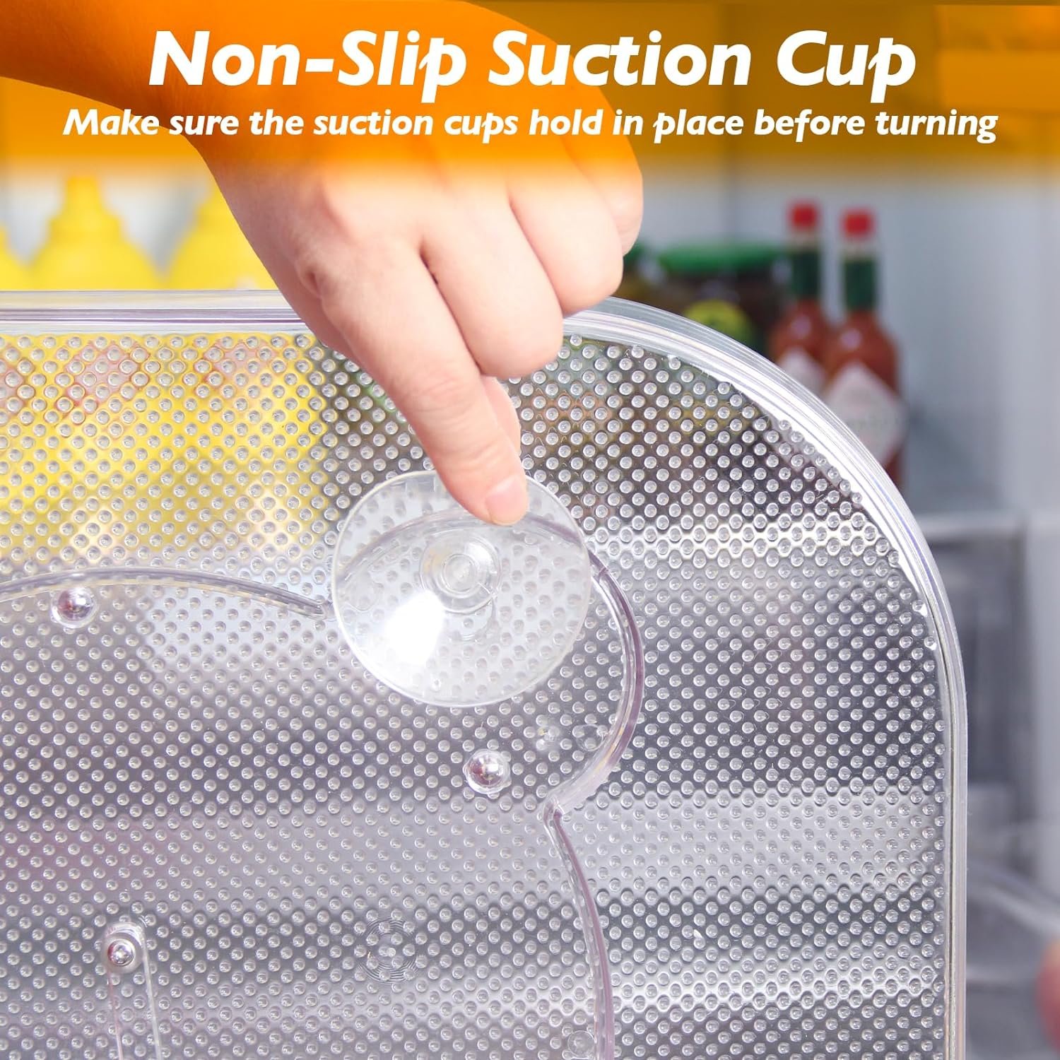 Lazy Susan Turntable for Refrigerator -Rotates 360 Degrees Rectangle Turntable Storage and Organizer, for Fridge Cabinet, Table, Pantry, Kitchen,Countertop |15.7 * 11.8 Clear