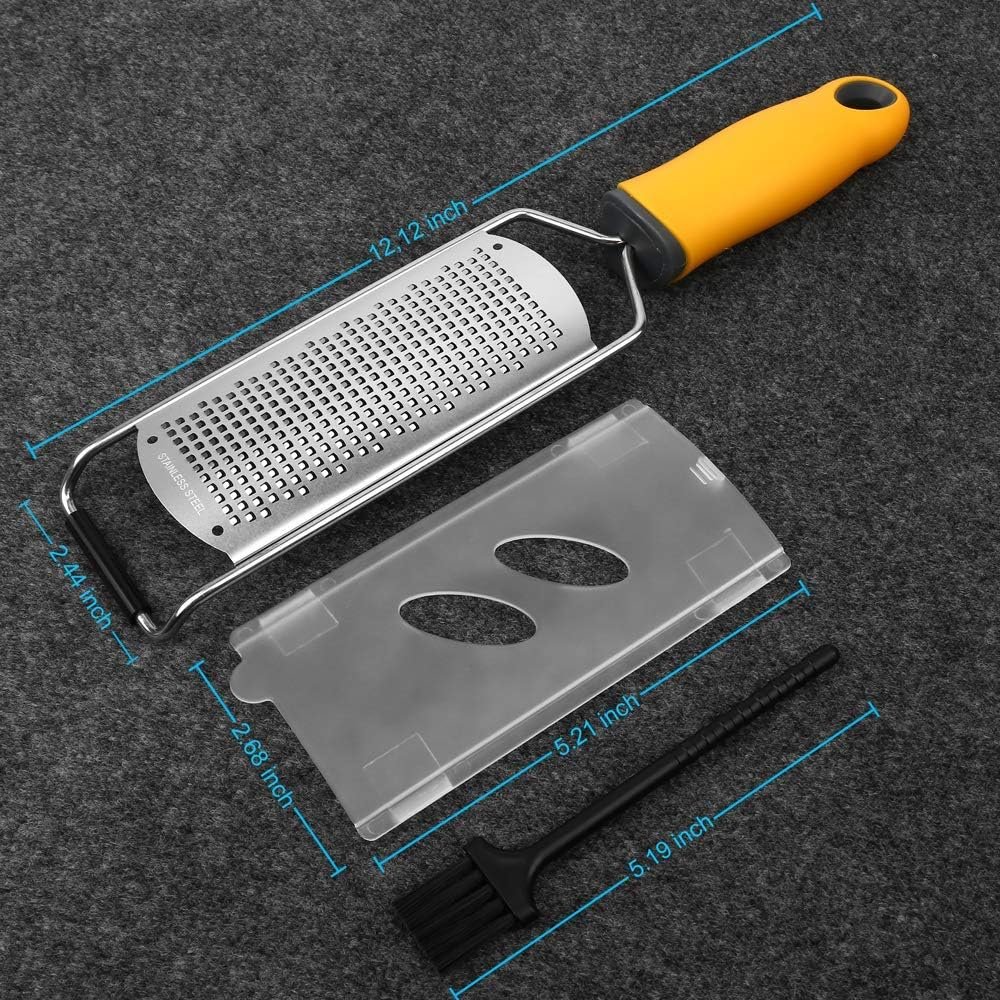 Lemon Zester, Cheese Grater, Parmesan Cheese, Ginger, Chocolate, With Razor-Sharp Stainless Steel Blade, Protective Cover and Cleaning brush, Dishwasher Safe, by NSpring (narrowzester)