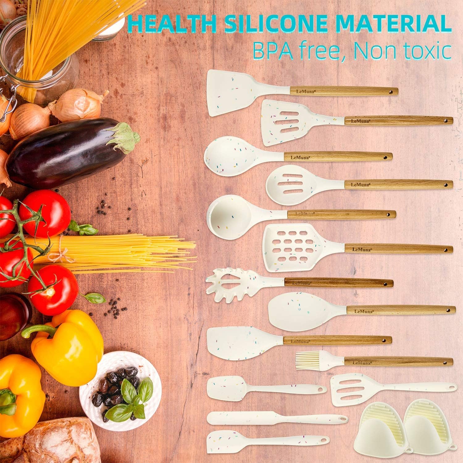 LeMuna 18pcs Silicone Cooking Utensils Set Review