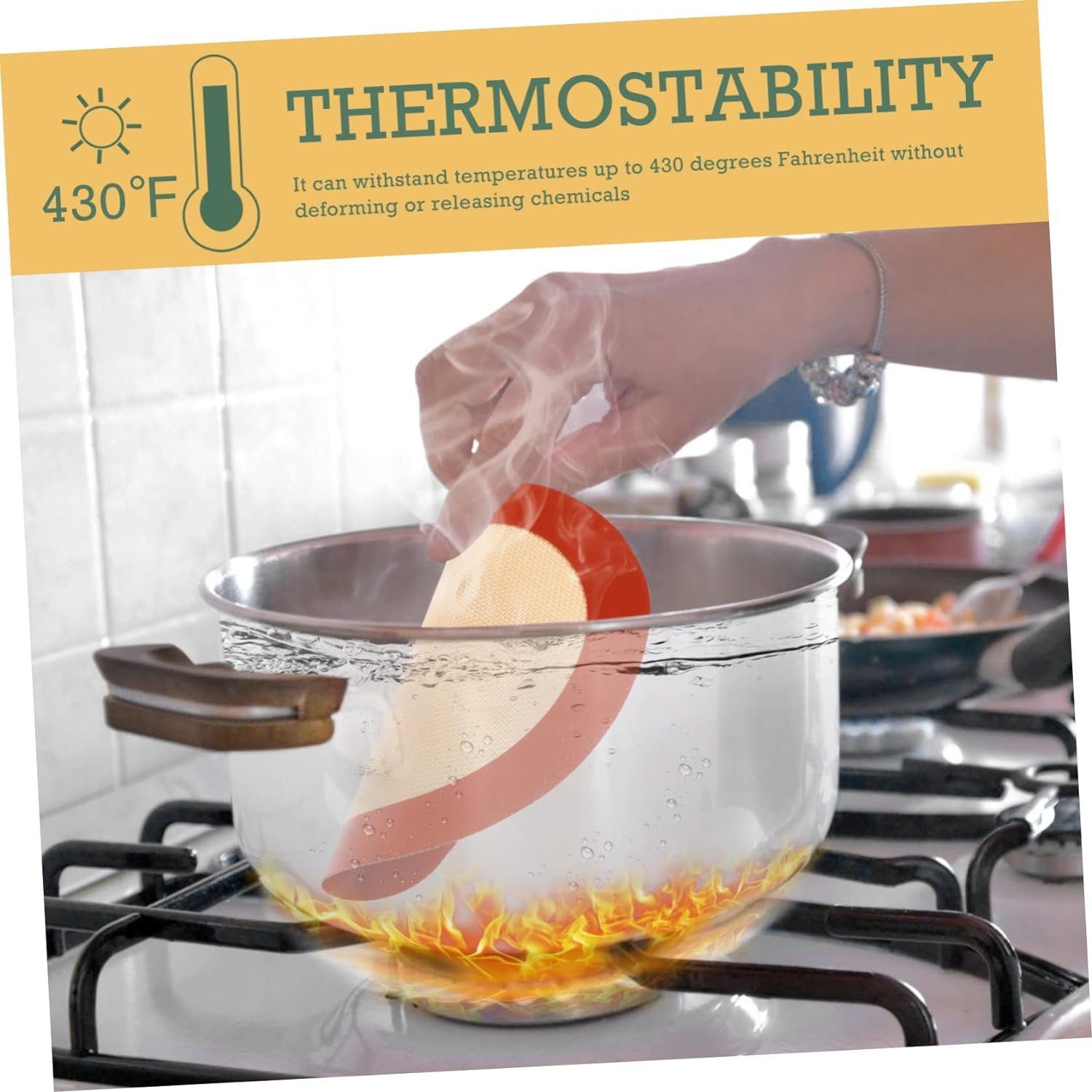 LIFKOME 2pcs Round Silicone Baking Mat Frying Pan Red Bakeware