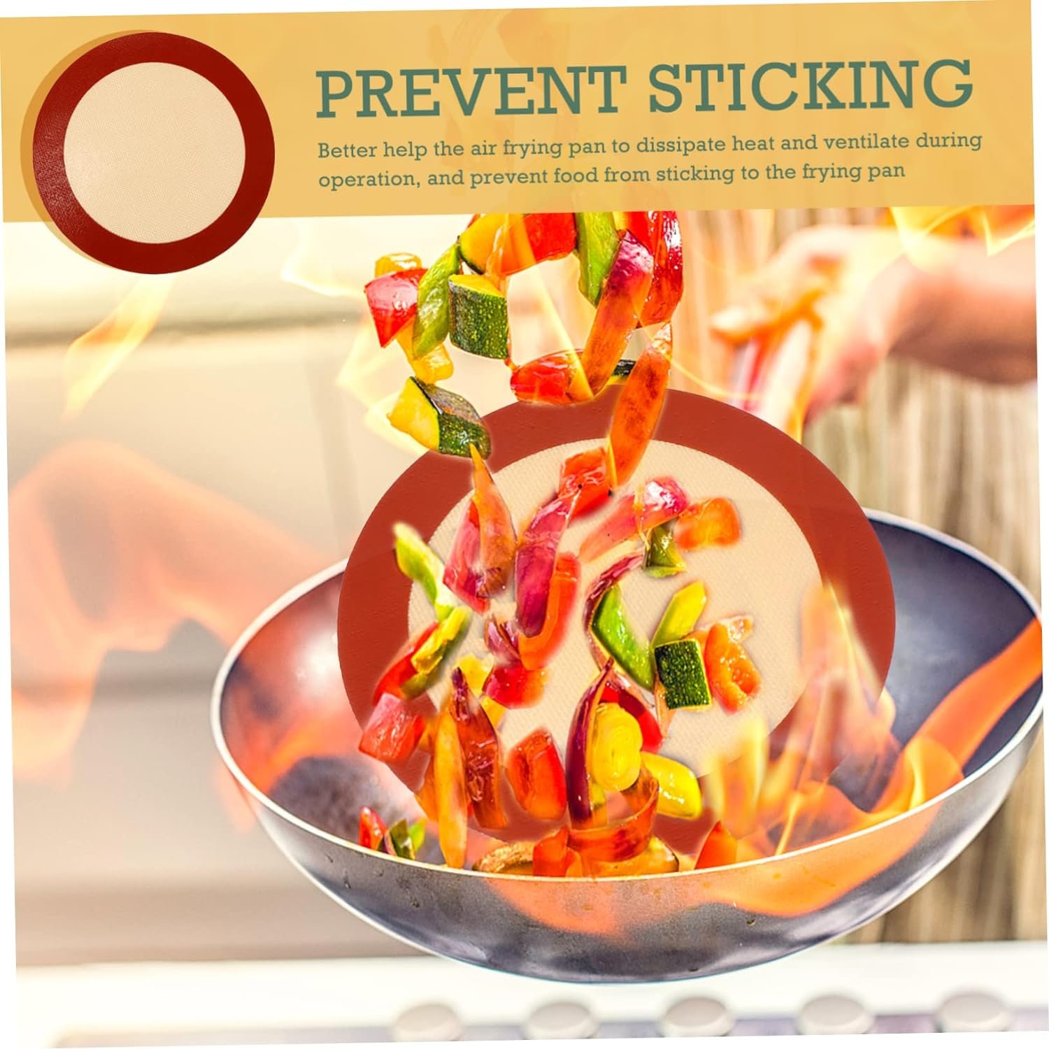 LIFKOME 3pcs Round Silicone Baking Mat Bakeware Pastry Red