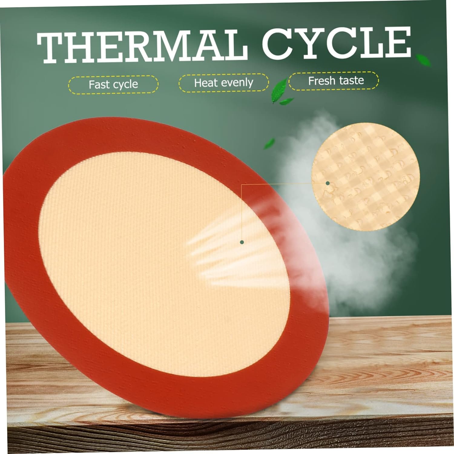 LIFKOME 3pcs Round Silicone Baking Mat Bakeware Pastry Red