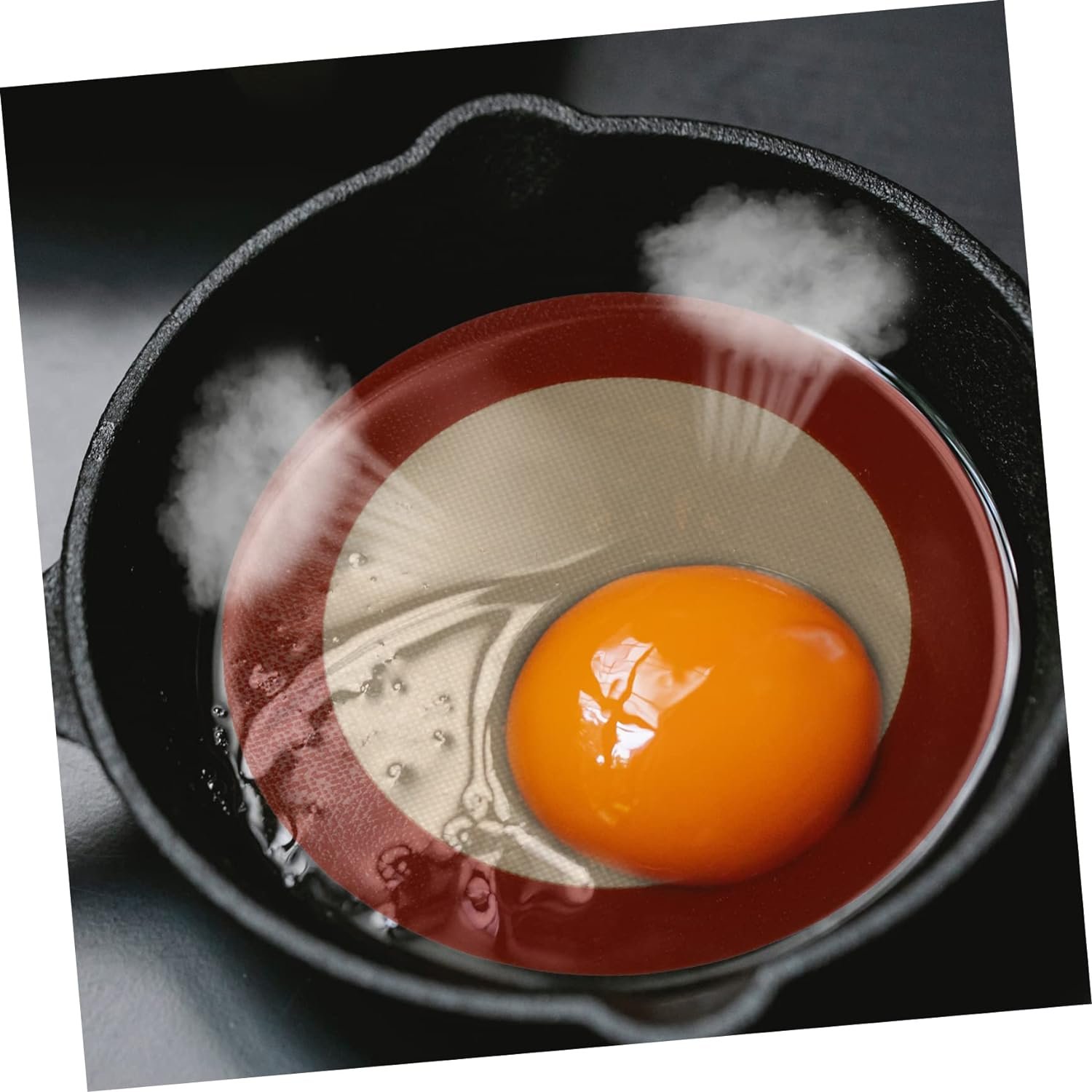 LIFKOME 3pcs Round Silicone Baking Mat Bakeware Pastry Red