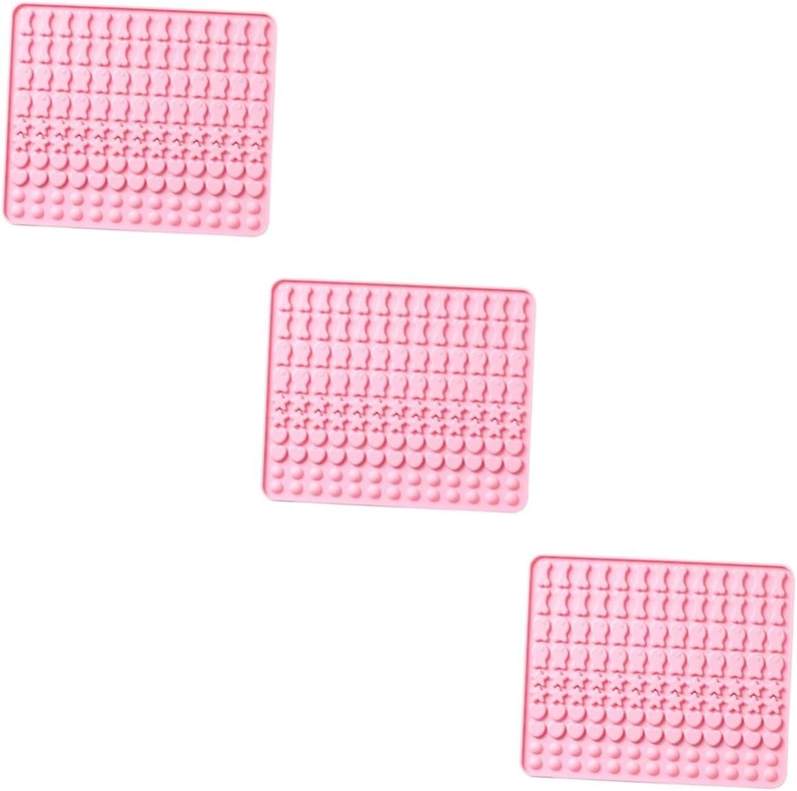 LIFKOME 3pcs Silicone Mat Baking Mold Pink Bakeware Round
