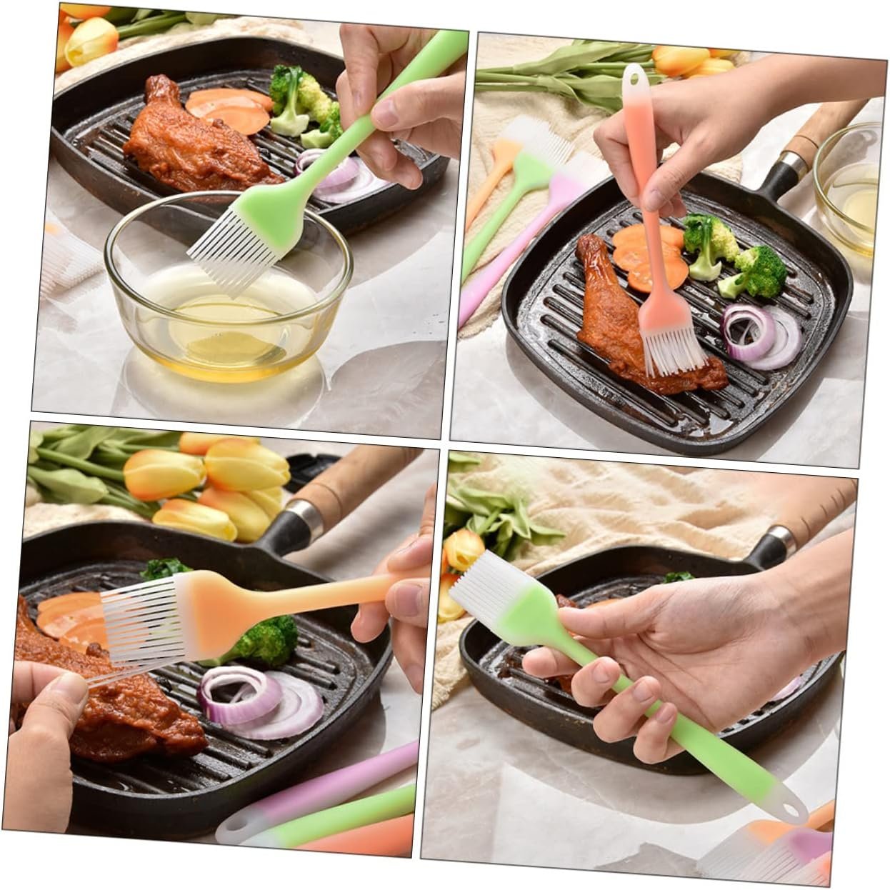 LIFKOME Doll Cake Pan 2pcs Oil Brush Silicone Basting Brush for Cooking Hair Brush Holder Pastry Brush Silicone Baster Brush Cooking Brush Bbq Marinade Brush Household Cooking Utensils