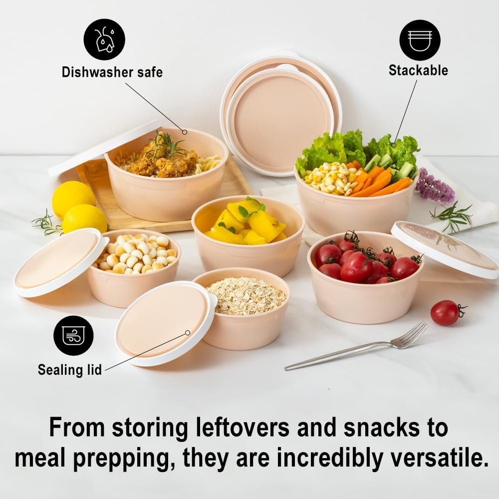 Lille Home Stackable Airtight Food Storage Containers with Lids, Set of 6, Reusable Meal Prep Containers, for Food Storage and Pantry Organization (grey) Lille Home Stackable Airtight Food Storage Containers with Lids, Set of 6, Reusable Meal Prep Containers, for Food Storage and Pantry Organization (grey)