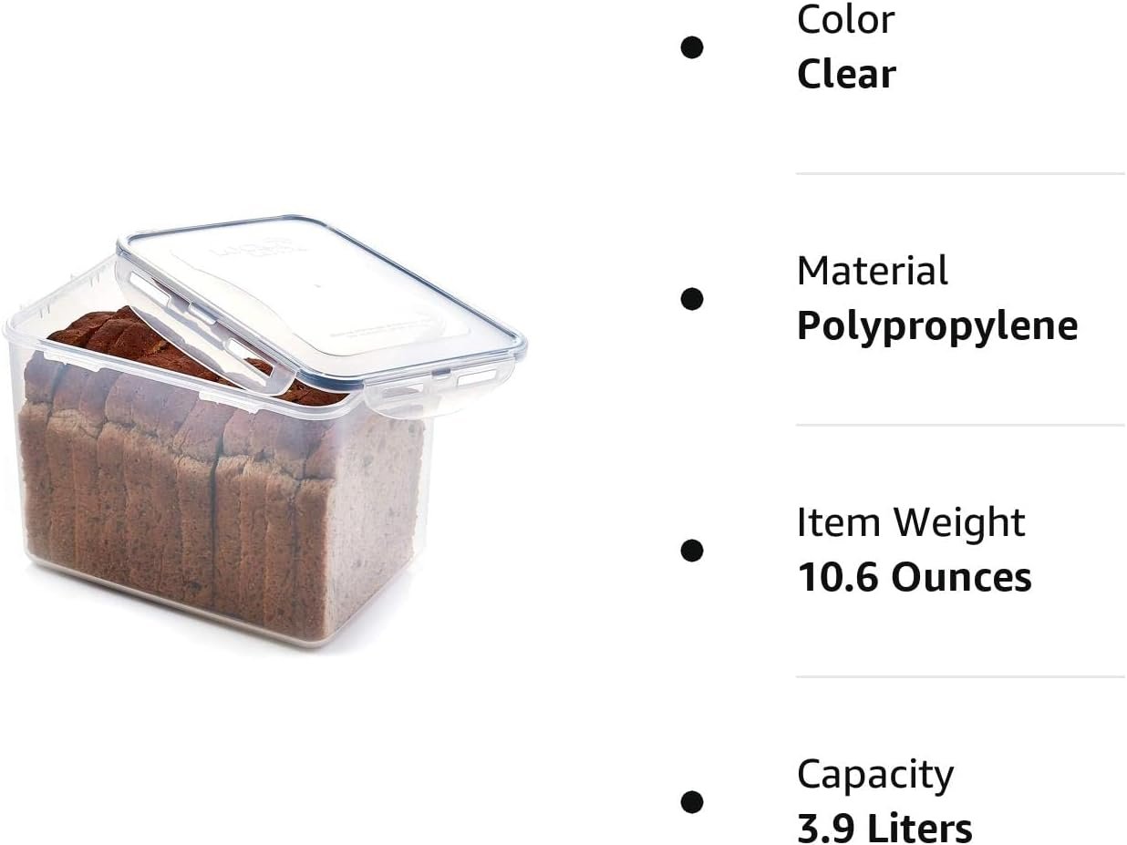 LOCK  LOCK Easy Essentials Food lids/Pantry Storage/Airtight containers, BPA Free, Square-11 Cup-for Sugar, Clear LOCK  LOCK Easy Essentials Food lids/Pantry Storage/Airtight containers, BPA Free, Square-11 Cup-for Sugar, Clear
