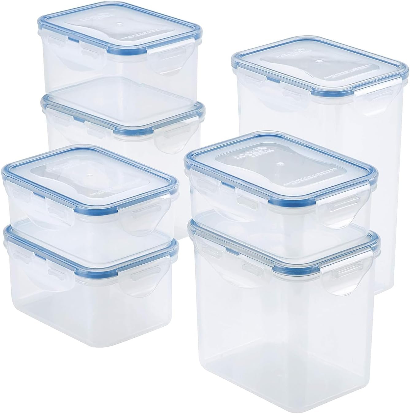 LOCK LOCK Easy Essentials Food Storage lids/Airtight containers, BPA Free, 14 Piece - Tall Rectangle, Clear LOCK LOCK Easy Essentials Food Storage lids/Airtight containers, BPA Free, 14 Piece - Tall Rectangle, Clear