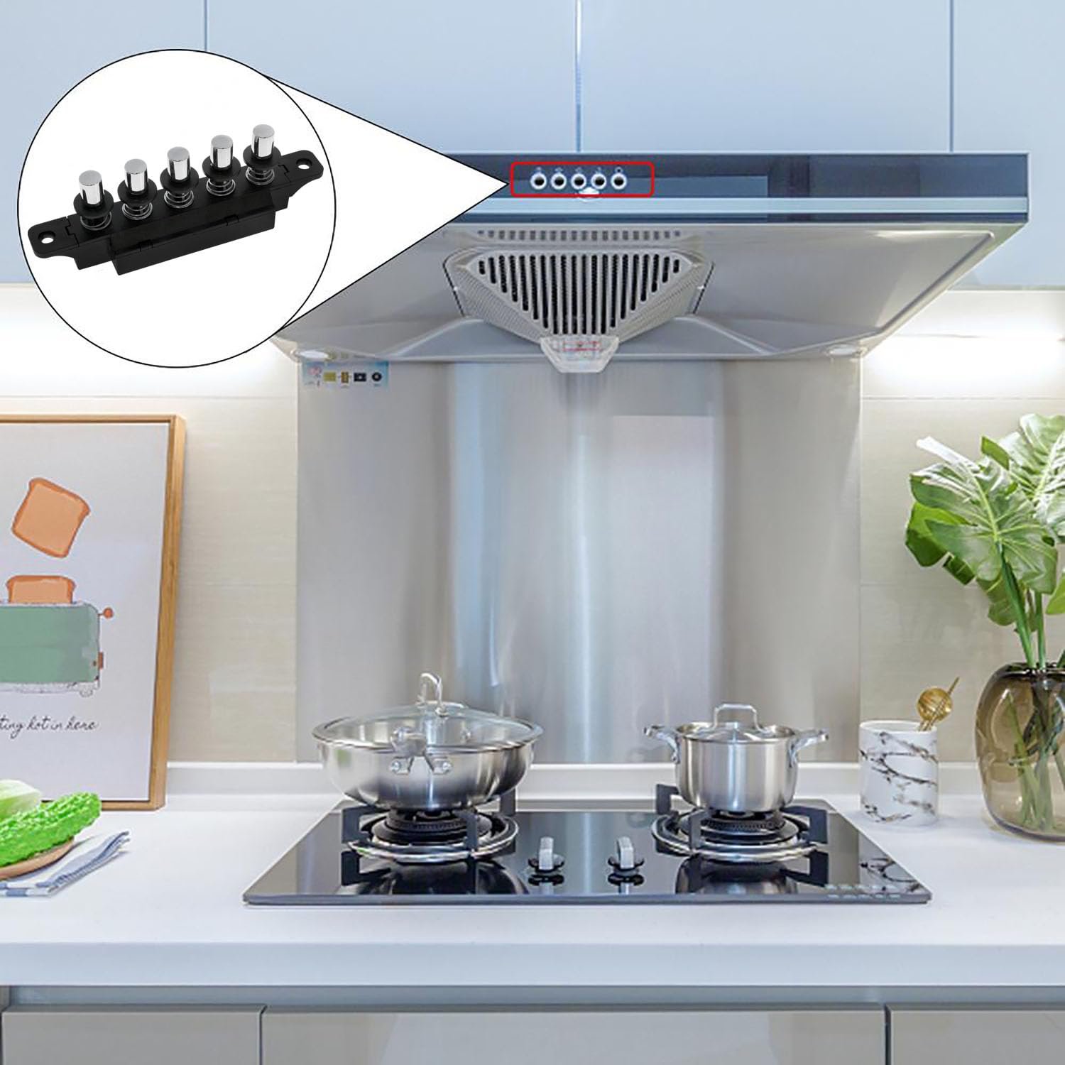 Lovelysp Range Hood Keyboard Switch MQ165 Kitchen Range Hood Pushbutton Switch for Various Household Appliances and Electronic Products -1PCS