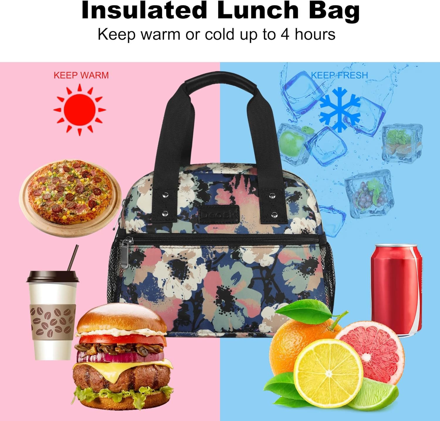 Lunch Bag for Women Freezable Lunch Tote Bag Organizer Reusable Cooler Lunch Box for Adult Outdoor Work,School and Picnic Insulated Lunch Bag with Pocket (Gray) Lunch Bag for Women Freezable Lunch Tote Bag Organizer Reusable Cooler Lunch Box for Adult Outdoor Work,School and Picnic Insulated Lunch Bag with Pocket (Gray)