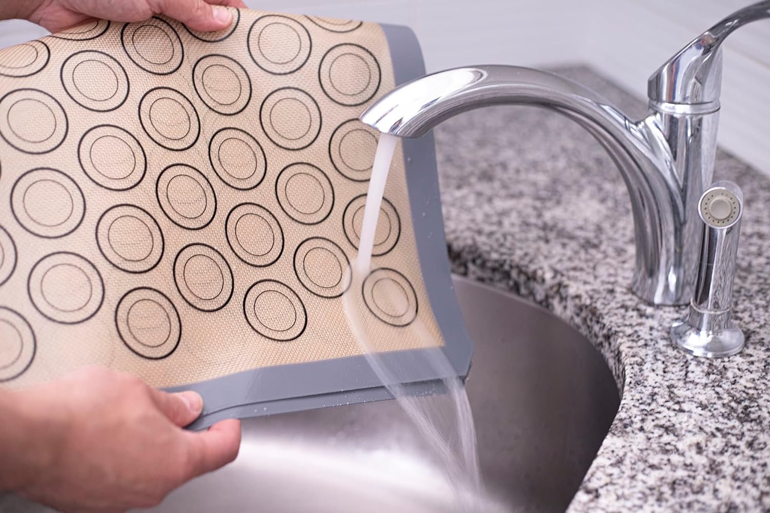 Macaron Baking Mats - Pack Of 2 Full Size Baking Silicone Mats - Macaron Cookie Sheet For Baking With Size Guiding Circles On Baking Sheet, Non Stick, Reusable