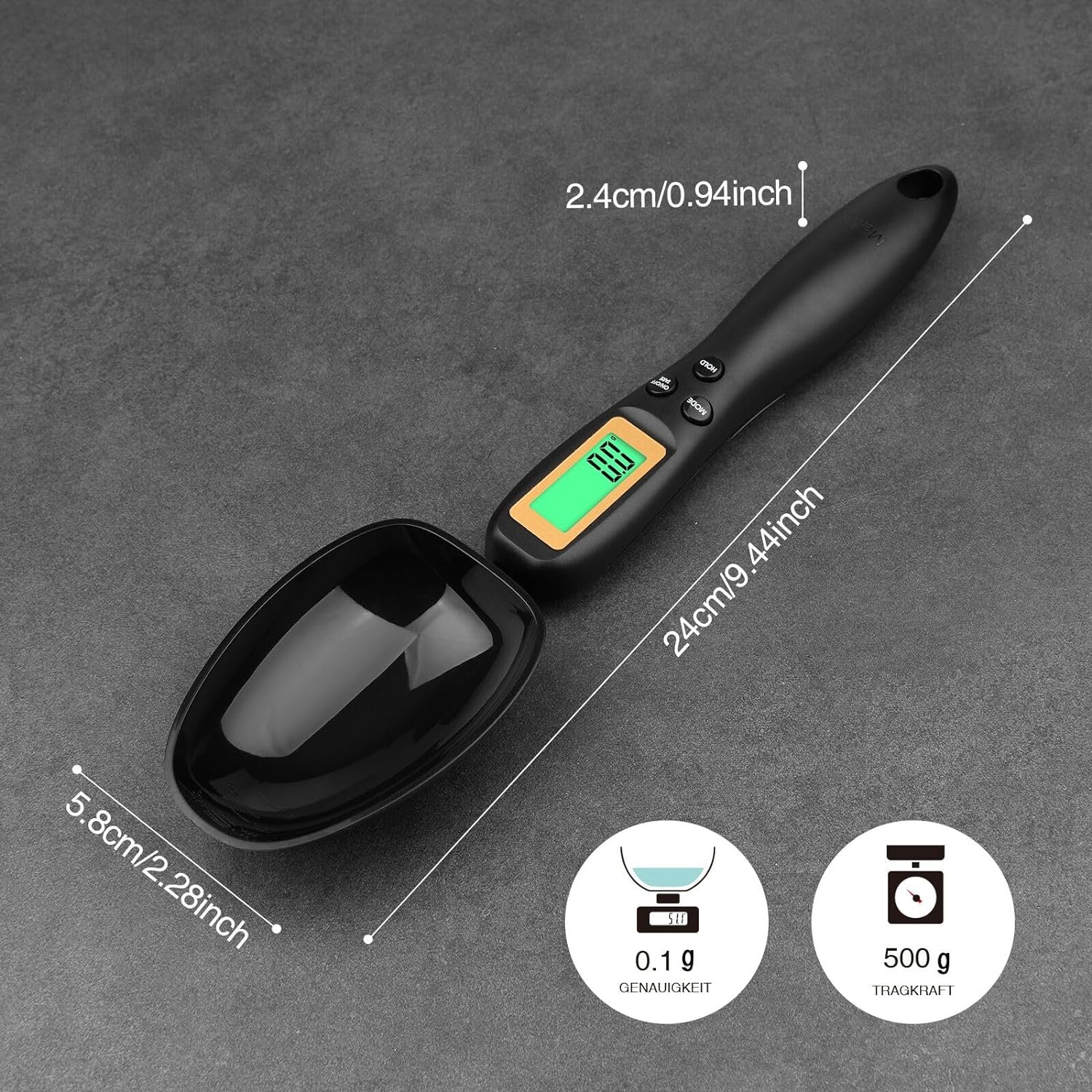 Mafiti Digital Measuring Spoon, Weighing Spoon Scale 500g / 0.1g High Precision with LCD Screen Display for Kitchen Gadgets and Daily Meals