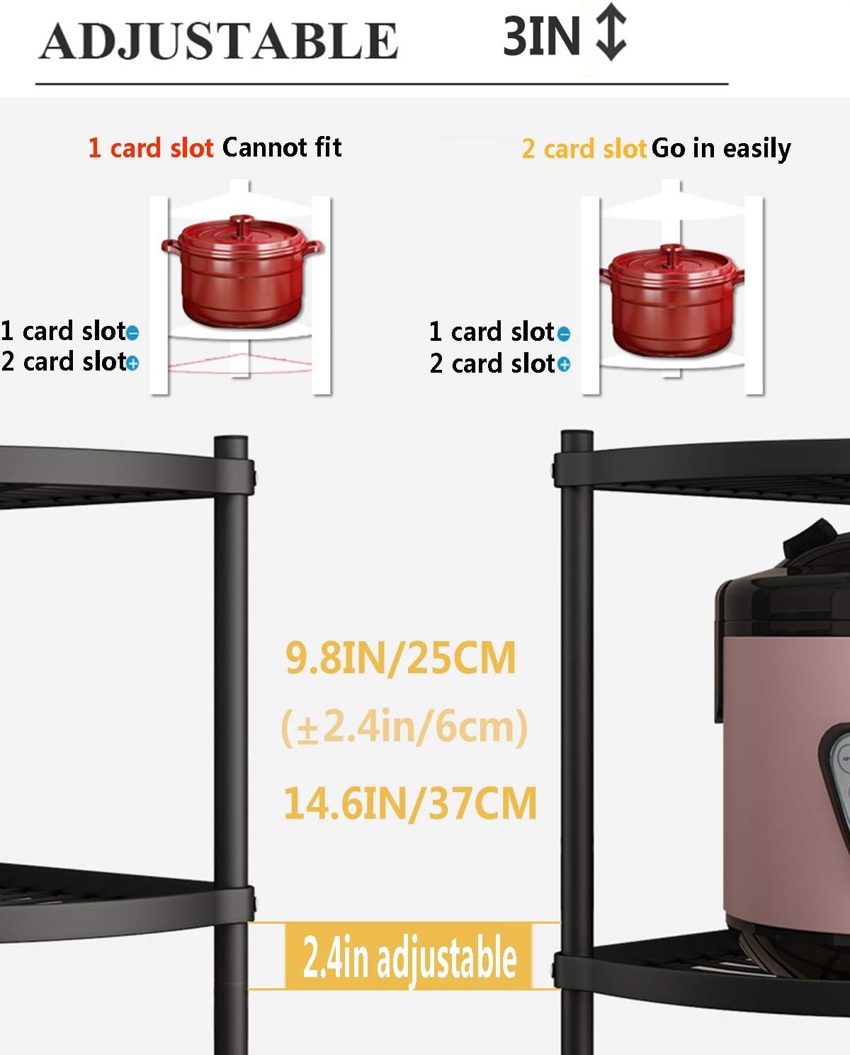 MAGCOLOR 5-Tier Kitchen Corner Shelf Rack, Free Standing Pot Rack for Organizer Stainless Steel Cookware Stand