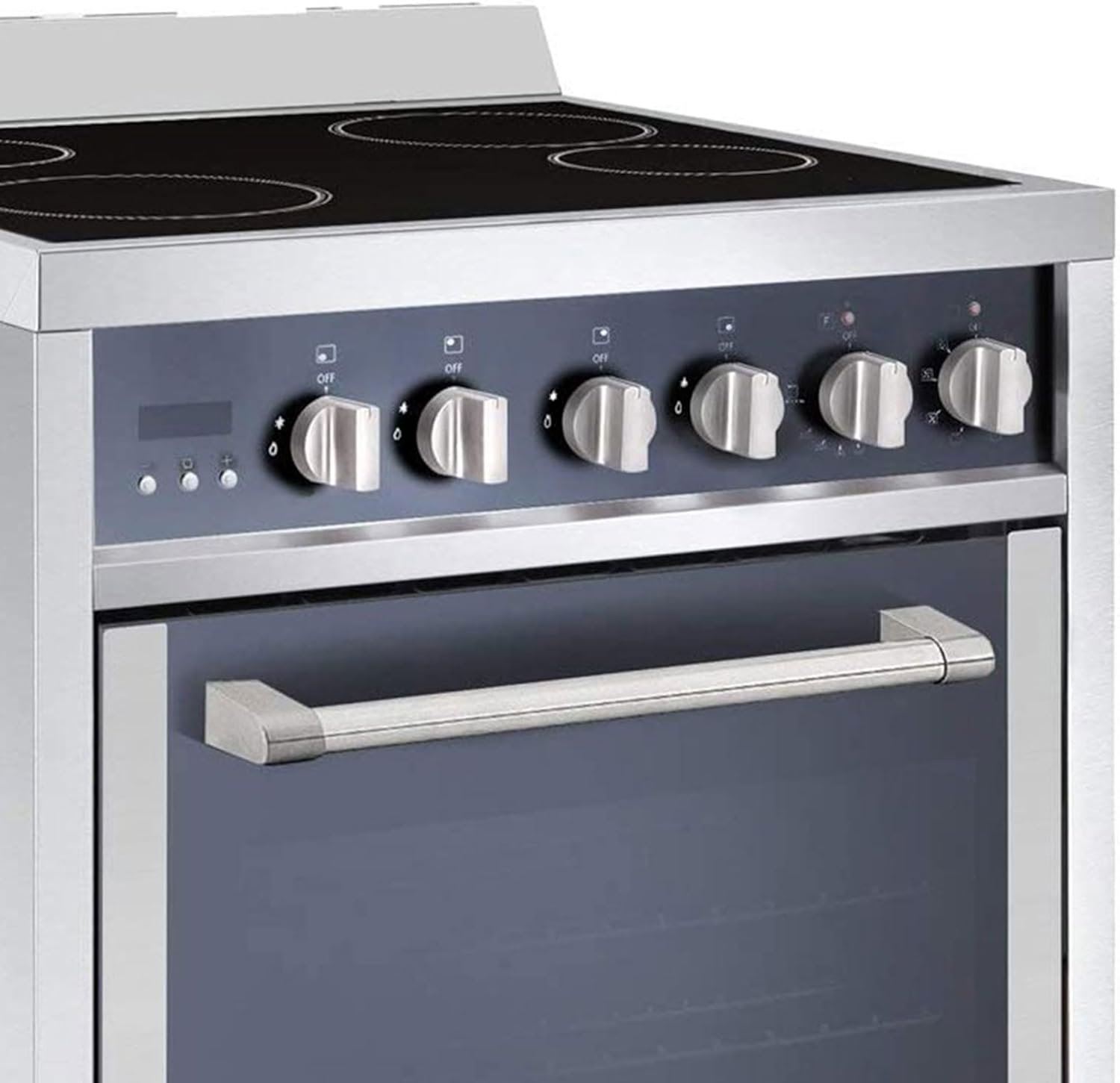 Magic Chef Stainless-Steel Electric Range with Convection Oven and 4 Burners, 2.2 Cubic Feet