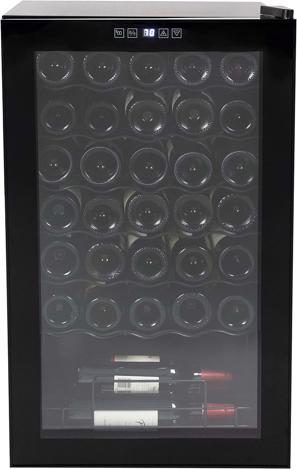 Magic Cool MCWC34SI Wine Cooler Refrigerator, 34-Bottle, Metallic