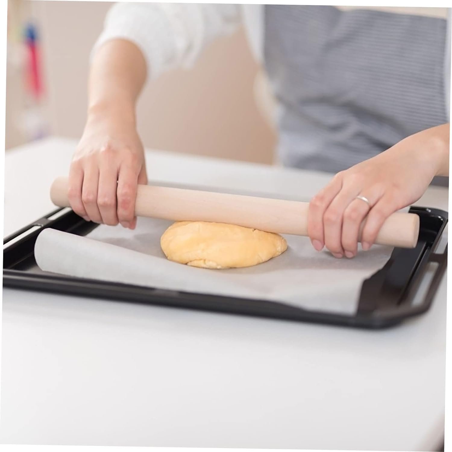 MAGICLULU Dough Rolling Sticks for Baking Plus Size Summer Dresses Pastry Roller Bread Fondant Roller Pin Cake Scraper Baking Wood Roller Small Rolling French Wooden Rolling Pin