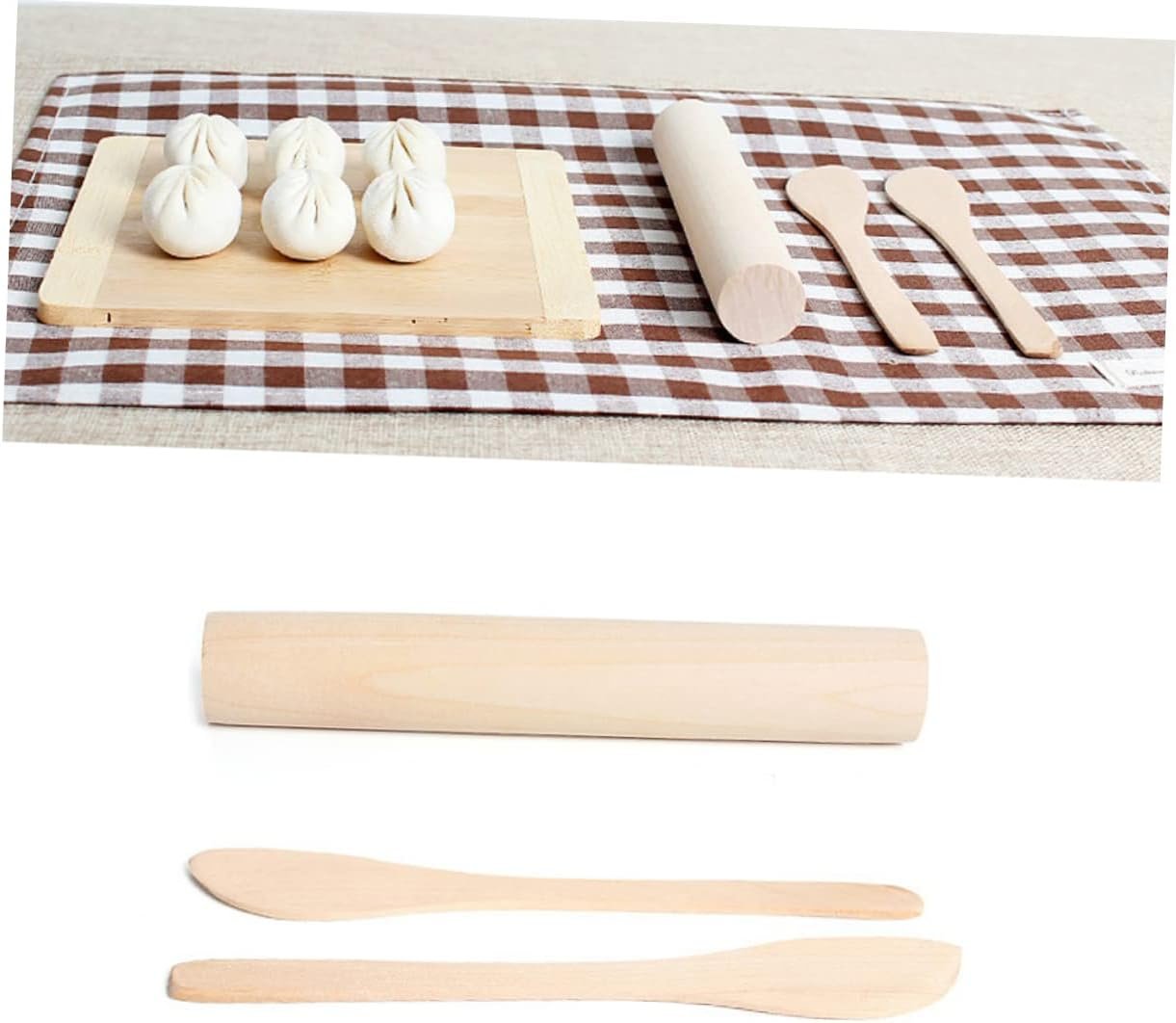 MAGICLULU Dough Rolling Sticks for Baking Plus Size Summer Dresses Pastry Roller Bread Fondant Roller Pin Cake Scraper Baking Wood Roller Small Rolling French Wooden Rolling Pin