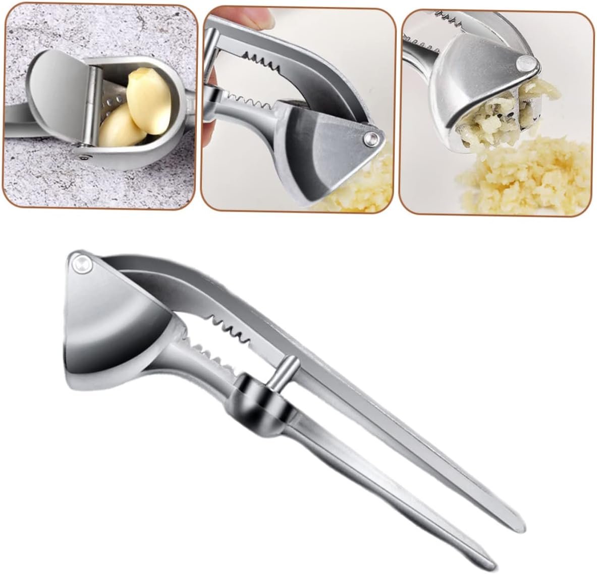 MAGICLULU Manual Garlic Press Baby Rocker for Infants Metal Spoons Garlic Crusher Garlic Cutter Tool Potato Meat Grinder Kitchen Garlic Maker Aluminum Alloy Garlic Masher Household MAGICLULU Manual Garlic Press Baby Rocker for Infants Metal Spoons Garlic Crusher Garlic Cutter Tool Potato Meat Grinder Kitchen Garlic Maker Aluminum Alloy Garlic Masher Household