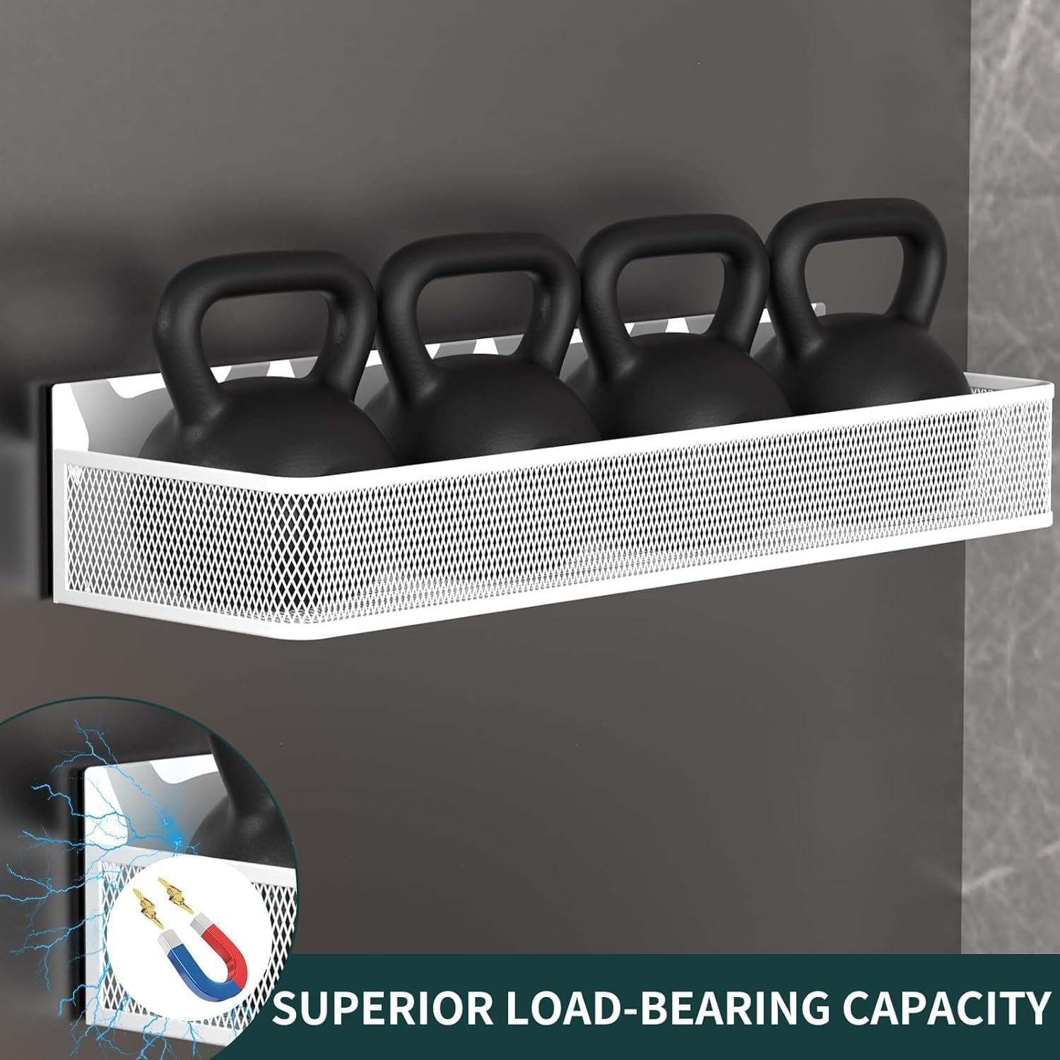 Magnetic Spice Rack for Refrigerator, 4 Pack Magnetic Spice Rack Organizer, Moveable Magnetic Fridge Organizer Rack with Hooks Spice Organizer for Kitchen Storage-white