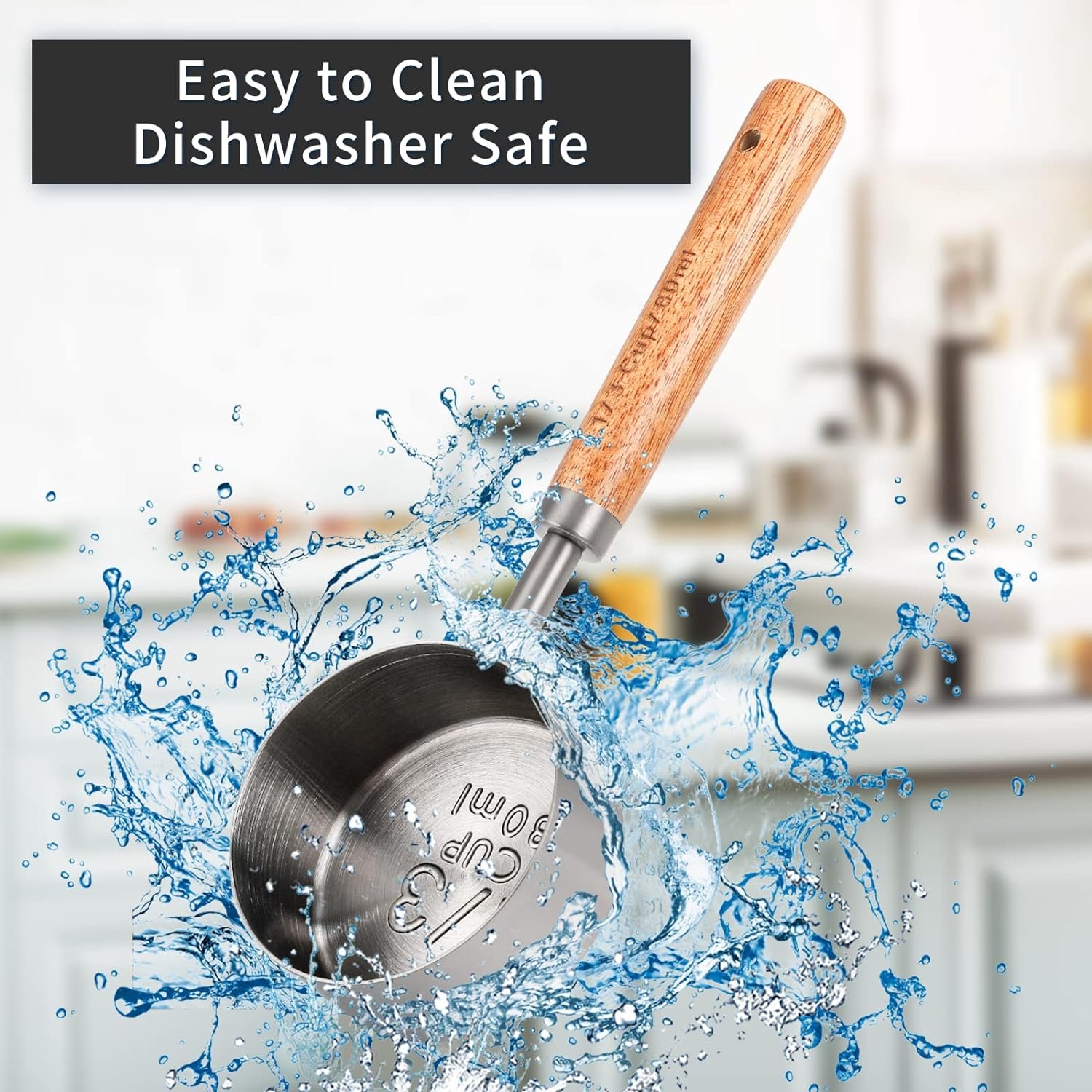 Malmo Measuring Cup with Wooden Handle, 1-3/4-1/2-1/3-1/4 Cup Titanium-plating 250-180-125-80-60 ml Stainless Steel (Rose Gold, 3/4 Cup) Malmo Measuring Cup with Wooden Handle, 1-3/4-1/2-1/3-1/4 Cup Titanium-plating 250-180-125-80-60 ml Stainless Steel (Rose Gold, 3/4 Cup)