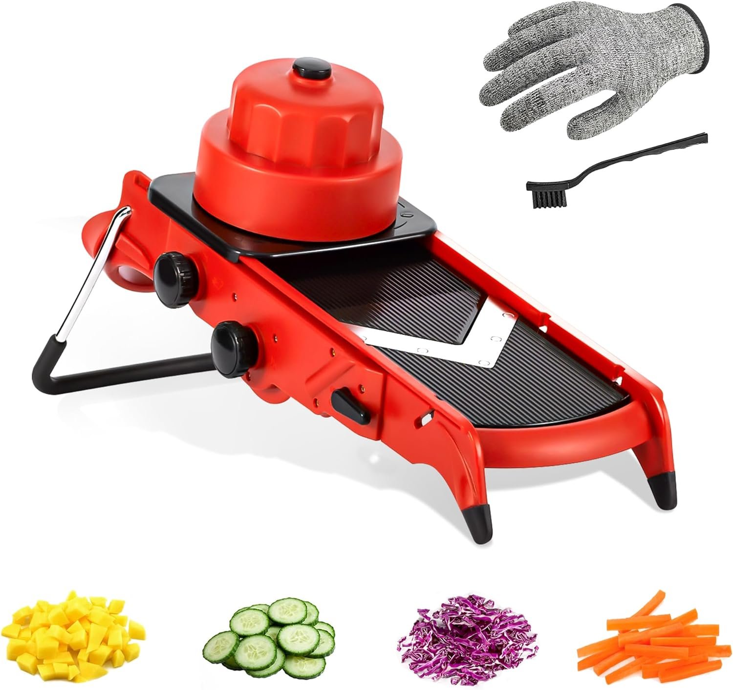 Mandoline Slicer for kitchen,Vegetable Onion Chopper, Potato Slicer Julienne Dicer Adjustable Thickness,for Salad Zucchini Carrots Onions and All Vegetables with Cut Gloves and Food Safety Holder Mandoline Slicer for kitchen,Vegetable Onion Chopper, Potato Slicer Julienne Dicer Adjustable Thickness,for Salad Zucchini Carrots Onions and All Vegetables with Cut Gloves and Food Safety Holder