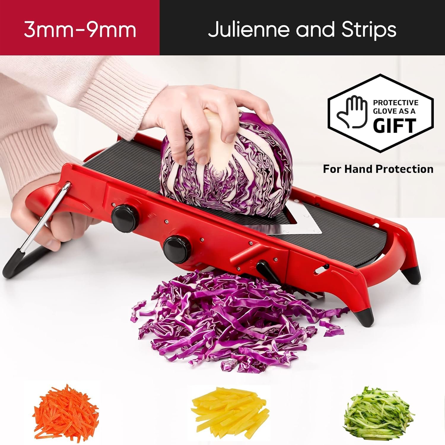 Mandoline Slicer for kitchen,Vegetable Onion Chopper, Potato Slicer Julienne Dicer Adjustable Thickness,for Salad Zucchini Carrots Onions and All Vegetables with Cut Gloves and Food Safety Holder Mandoline Slicer for kitchen,Vegetable Onion Chopper, Potato Slicer Julienne Dicer Adjustable Thickness,for Salad Zucchini Carrots Onions and All Vegetables with Cut Gloves and Food Safety Holder