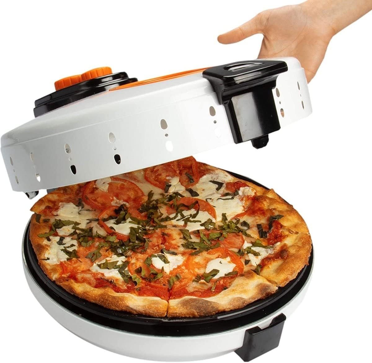 MasterChef Electric 12 Pizza Maker- Cook Homemade Calzones, Quesadillas  Cookies! Rotating Nonstick Plate for Even Baking- Adjustable Temp Control for Crispy Crust- Indoor or Outdoor Parties  Gifts