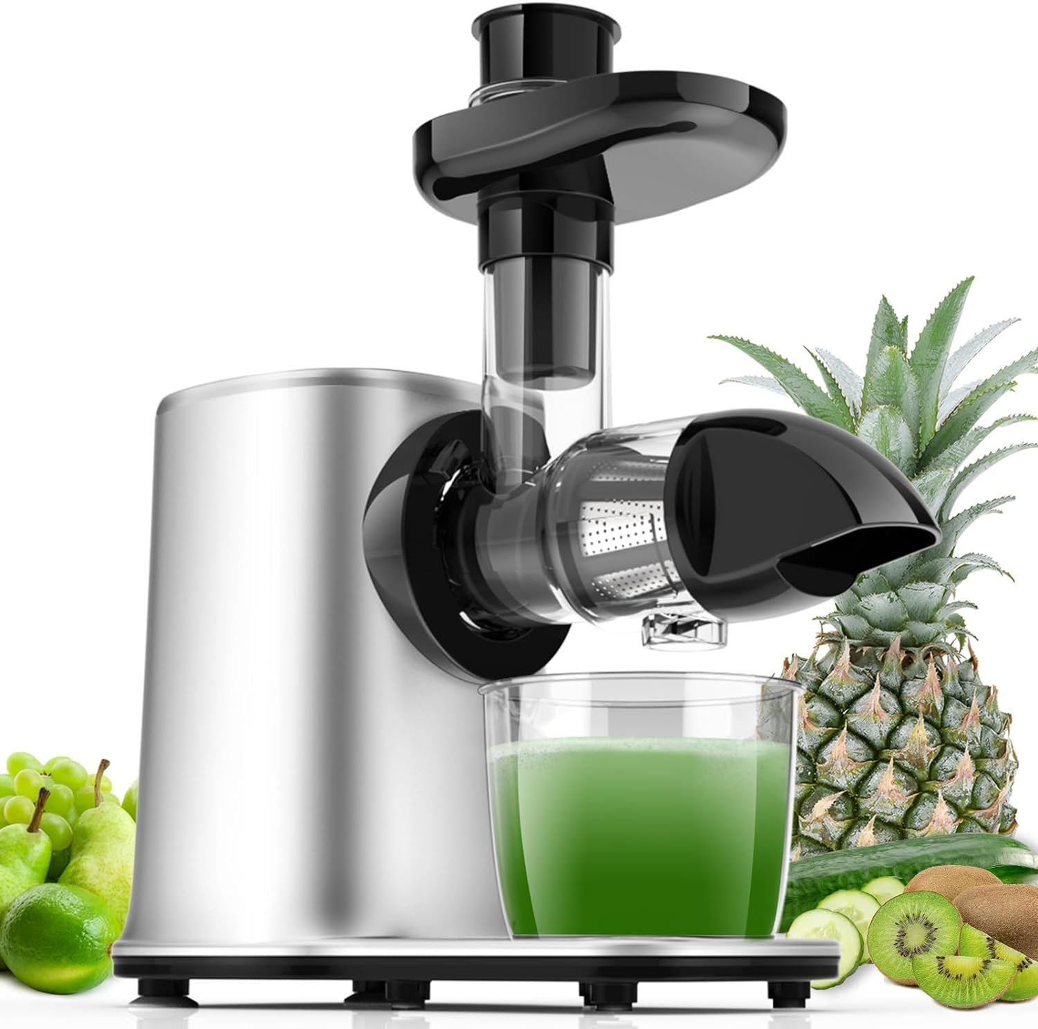 Masticating Juicers, Celery Slow Juicer Machine Cold Press Juicer for Celery/Vegetable/Wheat, Extractor de Jugos y Vegetales, Juice Extractor Machine with Cleaning Brush, Easy to Clean Masticating Juicers, Celery Slow Juicer Machine Cold Press Juicer for Celery/Vegetable/Wheat, Extractor de Jugos y Vegetales, Juice Extractor Machine with Cleaning Brush, Easy to Clean