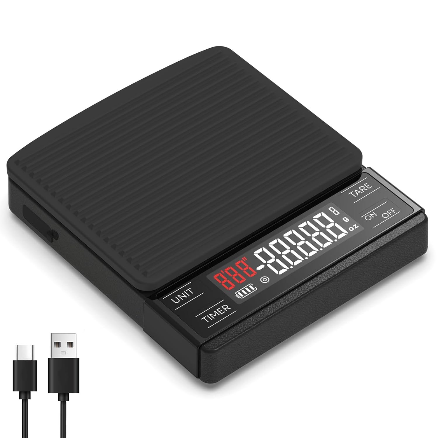 MAXUS Coffee Scale with Timer - 2000g/0.1g Precision, Drip Espresso Scale with Silicone Cover, IP65 Waterproof, Measures in Grams and Ounces