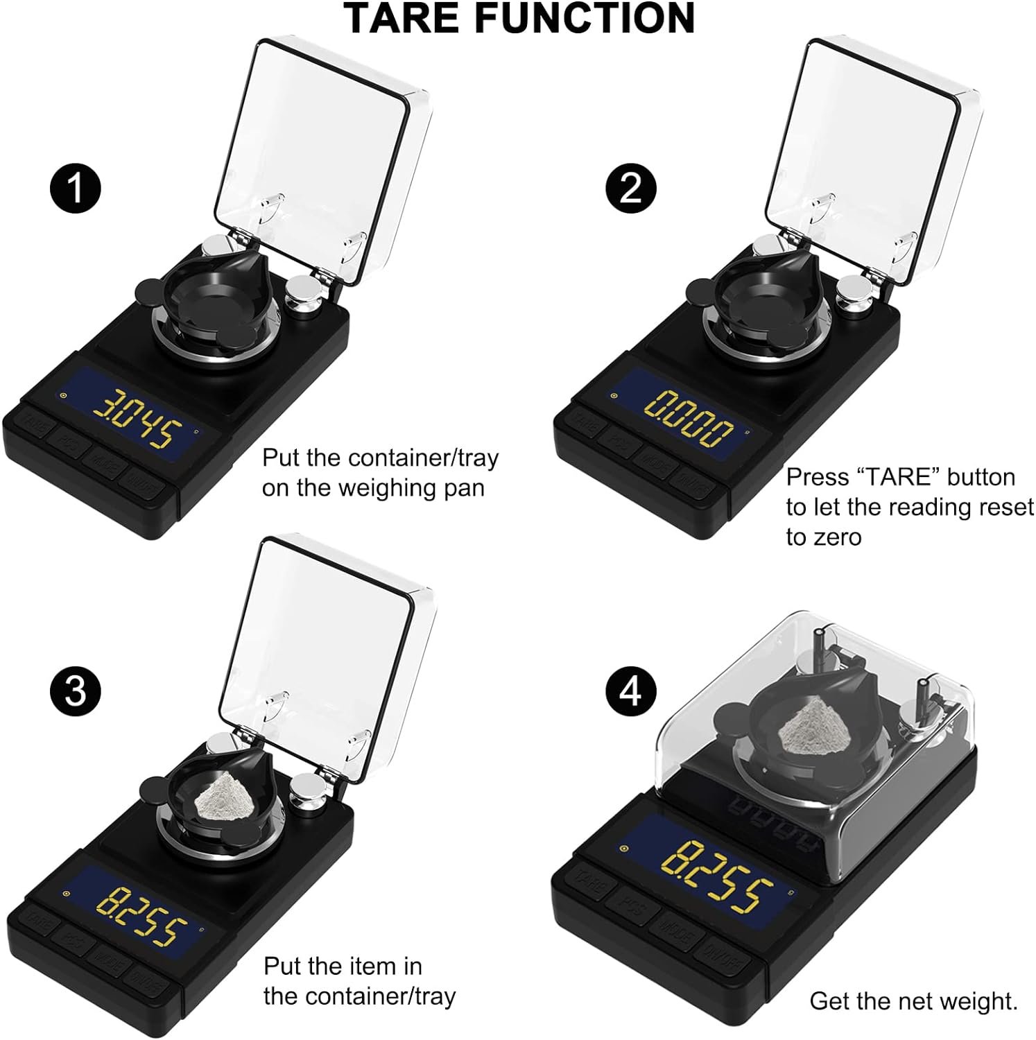 MAXUS Reloading Scale 50g/0.001g with Powder Trickler, Powder Scale with 3 Backlight Colors, Milligram Scale with Repeat Mode MAXUS Reloading Scale 50g/0.001g with Powder Trickler, Powder Scale with 3 Backlight Colors, Milligram Scale with Repeat Mode