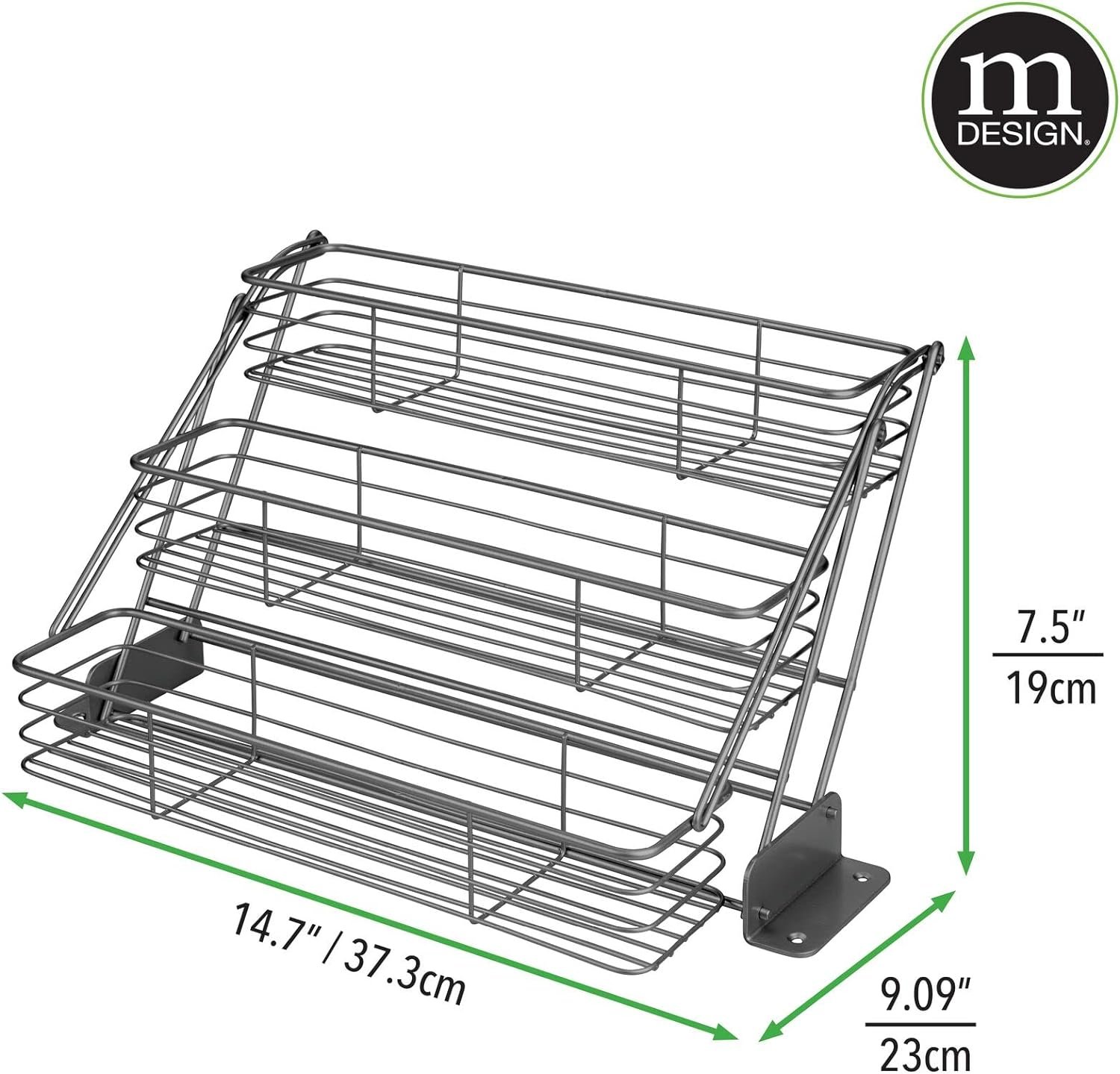 mDesign Metal 3-Tier Pull Down Spice Rack, Easy Reach Retractable Large Capacity Kitchen Storage Shelf Organizer for Cabinet/Pantry, Hold Seasoning Jars, Bottles, Shakers, Linelle Collection, Graphite mDesign Metal 3-Tier Pull Down Spice Rack, Easy Reach Retractable Large Capacity Kitchen Storage Shelf Organizer for Cabinet/Pantry, Hold Seasoning Jars, Bottles, Shakers, Linelle Collection, Graphite