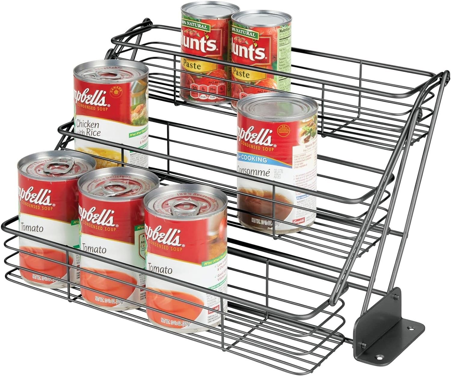 mDesign Metal 3-Tier Pull Down Spice Rack, Easy Reach Retractable Large Capacity Kitchen Storage Shelf Organizer for Cabinet/Pantry, Hold Seasoning Jars, Bottles, Shakers, Linelle Collection, Graphite mDesign Metal 3-Tier Pull Down Spice Rack, Easy Reach Retractable Large Capacity Kitchen Storage Shelf Organizer for Cabinet/Pantry, Hold Seasoning Jars, Bottles, Shakers, Linelle Collection, Graphite