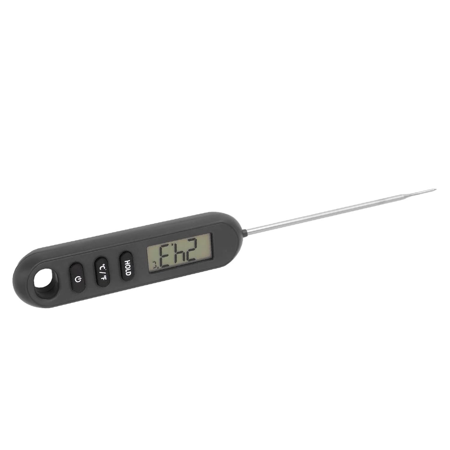 Meat Food Candy Thermometer, Digital Calibration Function Fast Reading Cooking Thermometer with Hanging Hole for Home Baking (Orange)