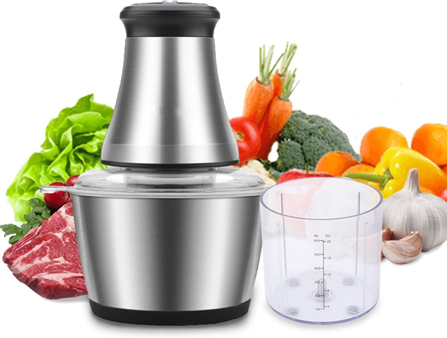 Meat Mincer,Aoway Meat Grinder Electric with 2 Bowls,meat Grinder Food Grade Stainless Steel Mini Electric Food Chopper 400w, for Baby Food, Meat, Onion, Vegetables, 2 Speed, 8 Cup and 5 Cup Meat Mincer,Aoway Meat Grinder Electric with 2 Bowls,meat Grinder Food Grade Stainless Steel Mini Electric Food Chopper 400w, for Baby Food, Meat, Onion, Vegetables, 2 Speed, 8 Cup and 5 Cup