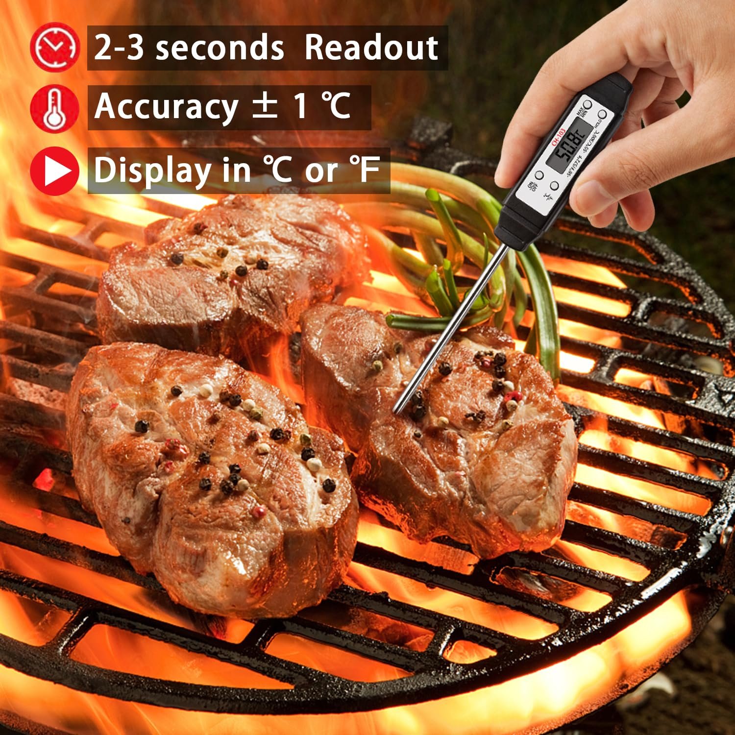 Meat Thermometer Digital, Meat Thermometer, Waterproof Instant Read Meat Thermometers for Grilling and Cooking, Food Thermometer, Kitchen Gadgets Meat Thermometer Digital, Meat Thermometer, Waterproof Instant Read Meat Thermometers for Grilling and Cooking, Food Thermometer, Kitchen Gadgets