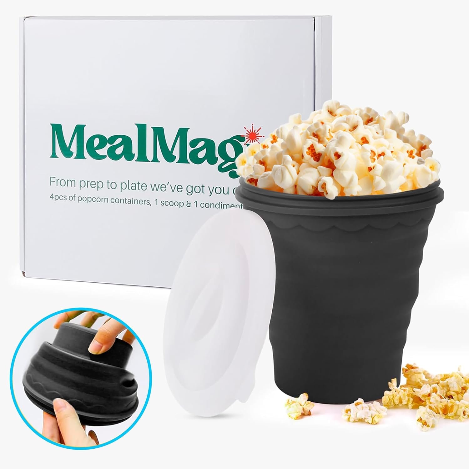 Microwave Popcorn Maker - Silicone Popcorn Bowl - Microwave Popcorn Popper Silicone Popper Maker Microwave Bowl Microwavable Popcorn Bowl Collapsible - Mini Reusable Popup Bowl Popcorn Cup Buckets