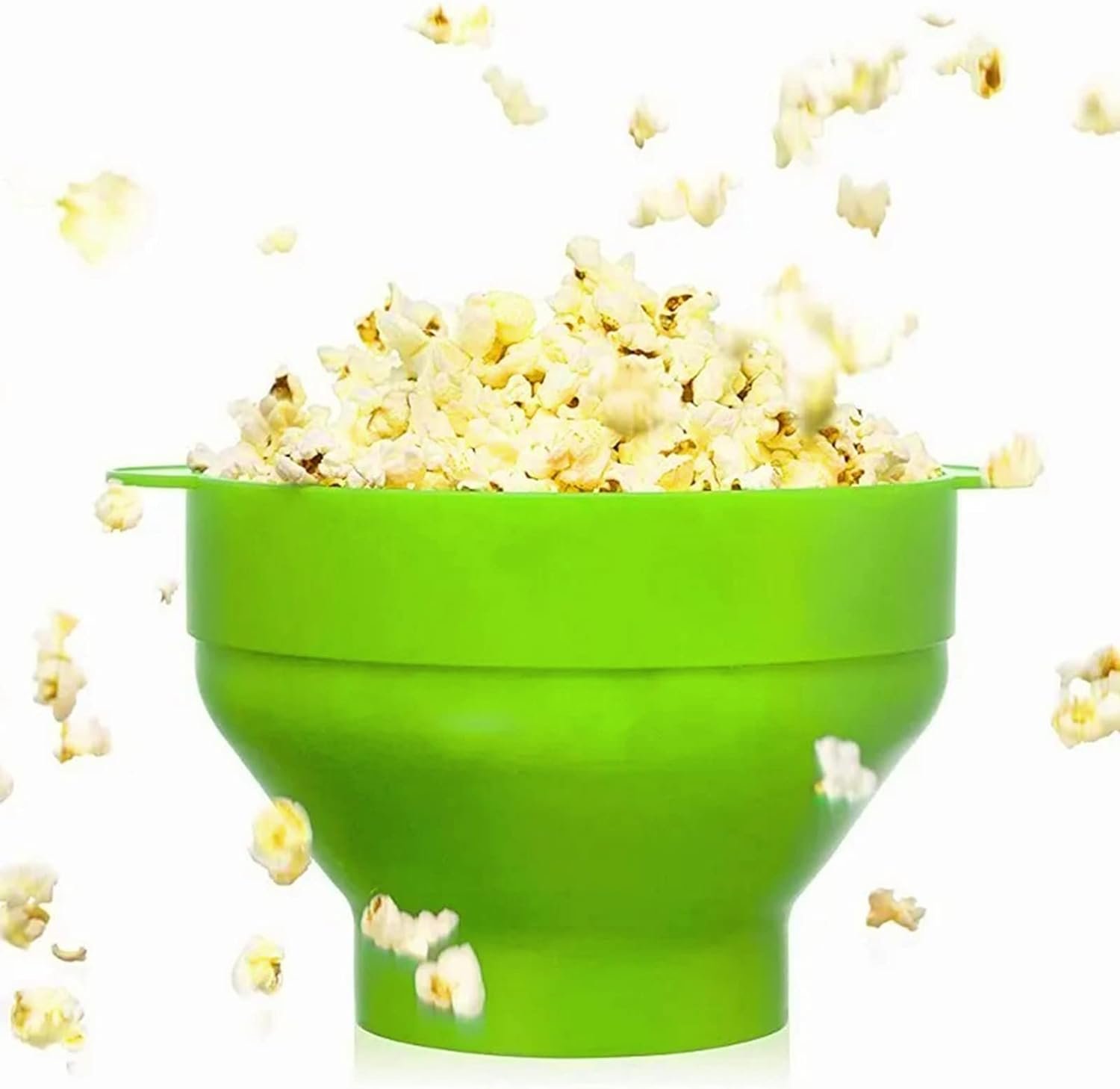 Microwave Popcorn Popper, Food Grade Silicone Microwave Popcorn Bowl Collapsible Popcorn Maker Bowl With Handle Lid Air Popper Popcorn Maker for Kitchen