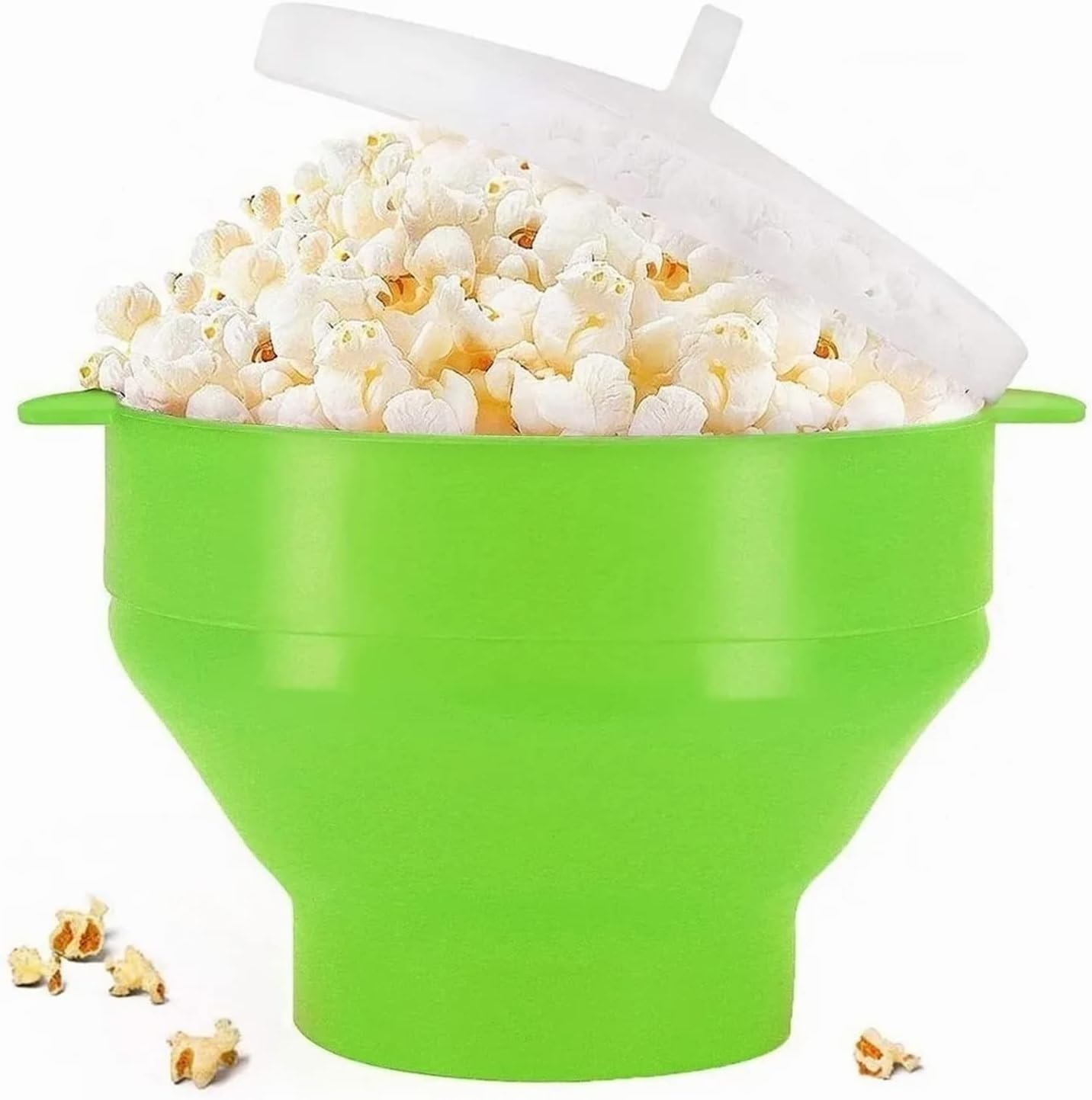 Microwave Popcorn Popper, Food Grade Silicone Microwave Popcorn Bowl Collapsible Popcorn Maker Bowl With Handle Lid Air Popper Popcorn Maker for Kitchen