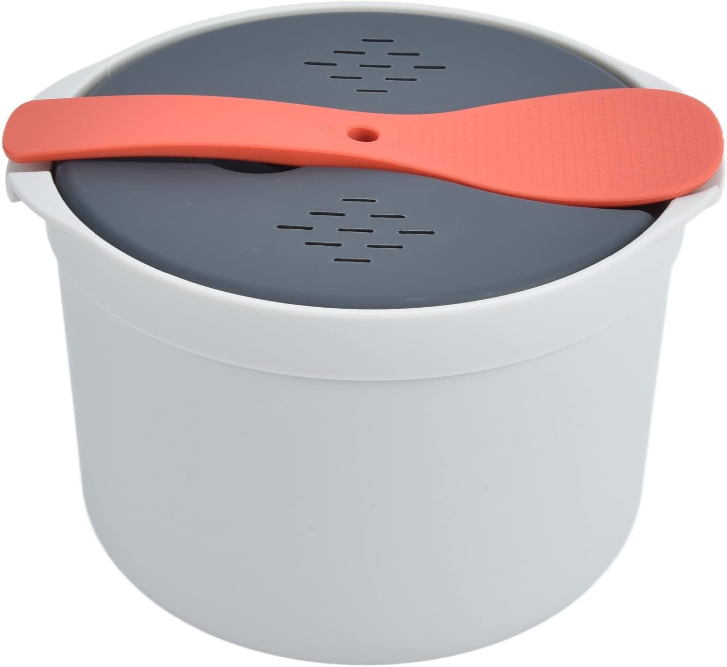 Microwave Rice Cooker, 2 L Pasta Cooker Microwaveable Food Grade PP Microwave Pressure Steamer Cooker Spoon Lid Strainer Non stick Steaming Pot Rice Cooke Cookware for Home Meal Prep Cooker