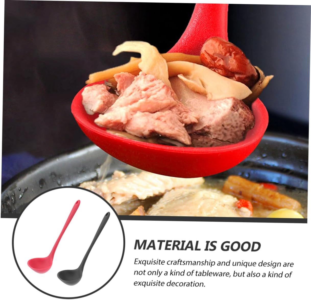 Mikinona 2Pcs Silicone spoon Mixing Spoon silicone soup spoon silicone utensils silicon utensils silicone deep spoon food silicone serving spoons Kitchen Gadget portable ladle Mikinona 2Pcs Silicone spoon Mixing Spoon silicone soup spoon silicone utensils silicon utensils silicone deep spoon food silicone serving spoons Kitchen Gadget portable ladle