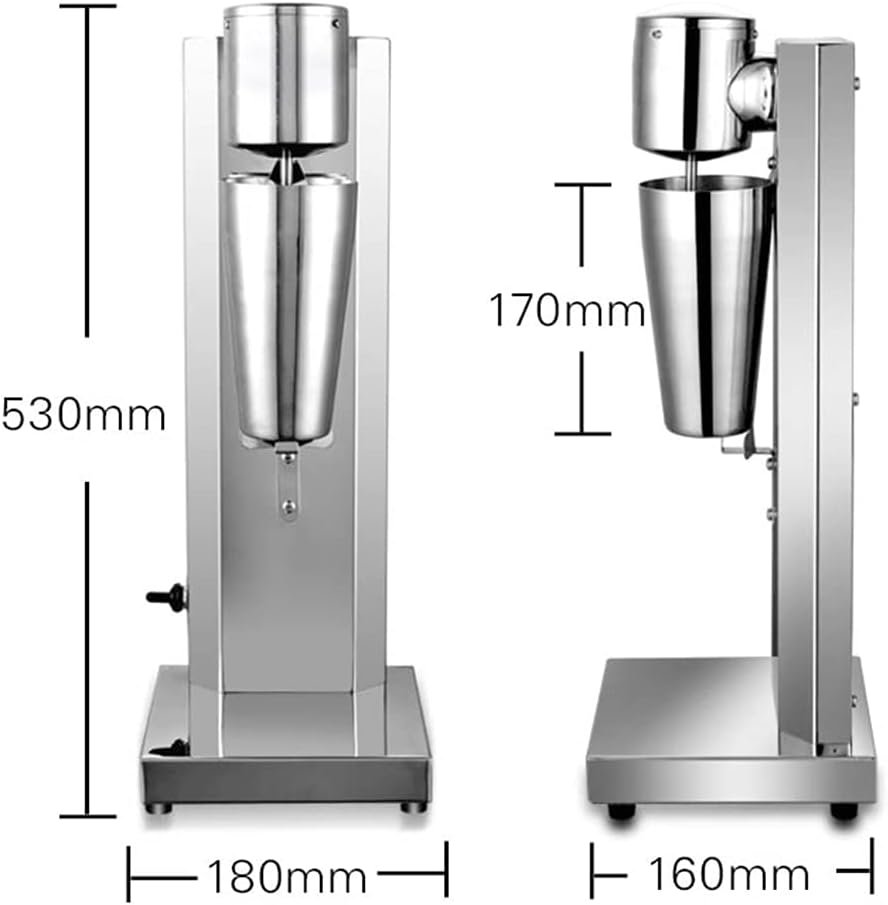 Milkshake Maker Machine,180W 650ml Commercial Milkshake Machine for Mixer Milkshaker Cocktail, Stainless Steel,Electric Drink Maker