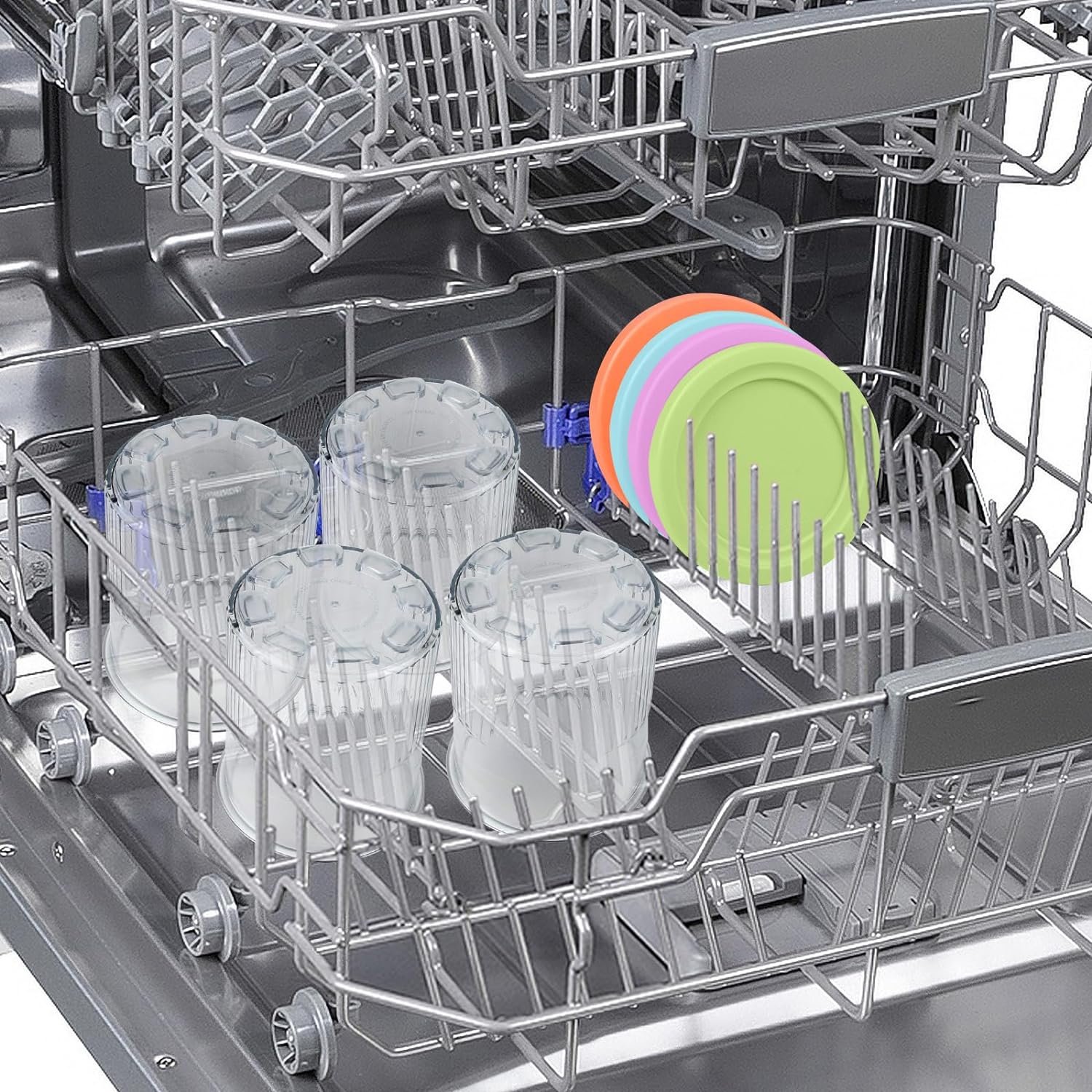 MIMLEN 24oz Containers For Ninja Creami Deluxe Pints and Lids 4 Pack,Compatible with Ninja Creami Deluxe Ice Cream Maker Creami Deluxe Ice Cream Maker