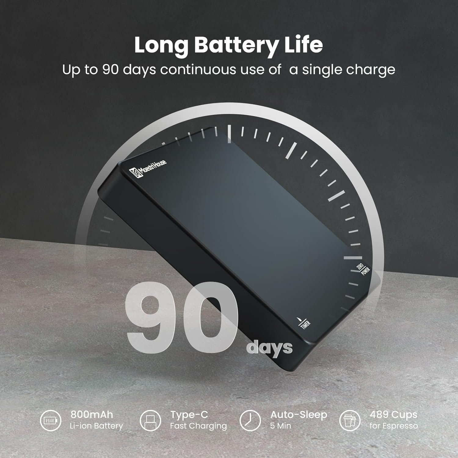 Mini Coffee Scale with Timer, Maestri House Espresso Scale, 2kg/0.1g Accurate Rechargeable Scale for Espresso and Pour-Over Coffee, Portable Digital Kitchen Scale with Automatic Timing Mini Coffee Scale with Timer, Maestri House Espresso Scale, 2kg/0.1g Accurate Rechargeable Scale for Espresso and Pour-Over Coffee, Portable Digital Kitchen Scale with Automatic Timing