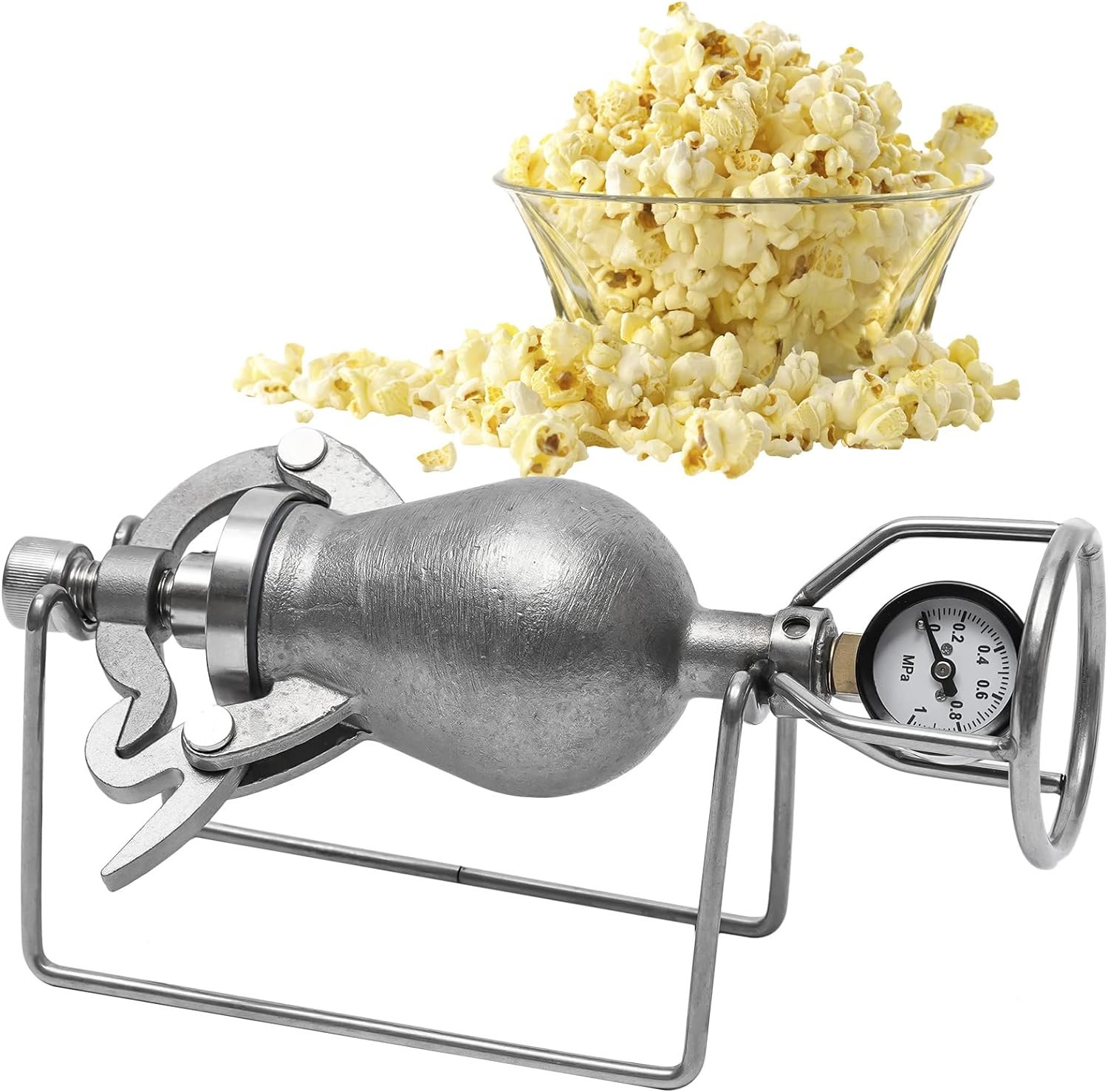 Mini-Hand Popcorn Machine, Stainless Steel Mini Chinese Popcorn Maker, for Popcorn Making, for Home Decoration, 7.9inch Length, Silver Mini-Hand Popcorn Machine, Stainless Steel Mini Chinese Popcorn Maker, for Popcorn Making, for Home Decoration, 7.9inch Length, Silver