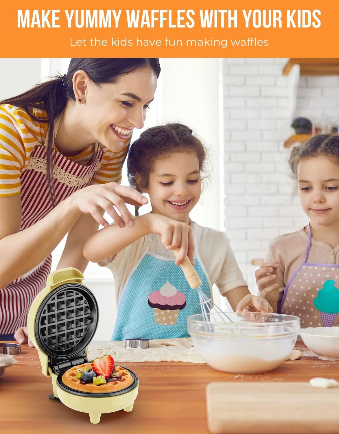 Mini Waffle Maker, Small Waffles Iron Keto Chaffles Single Compact Design Nonstick, Breakfast, Snacks, Hash Browns, 4 Inch Mint 550W BLAZANT